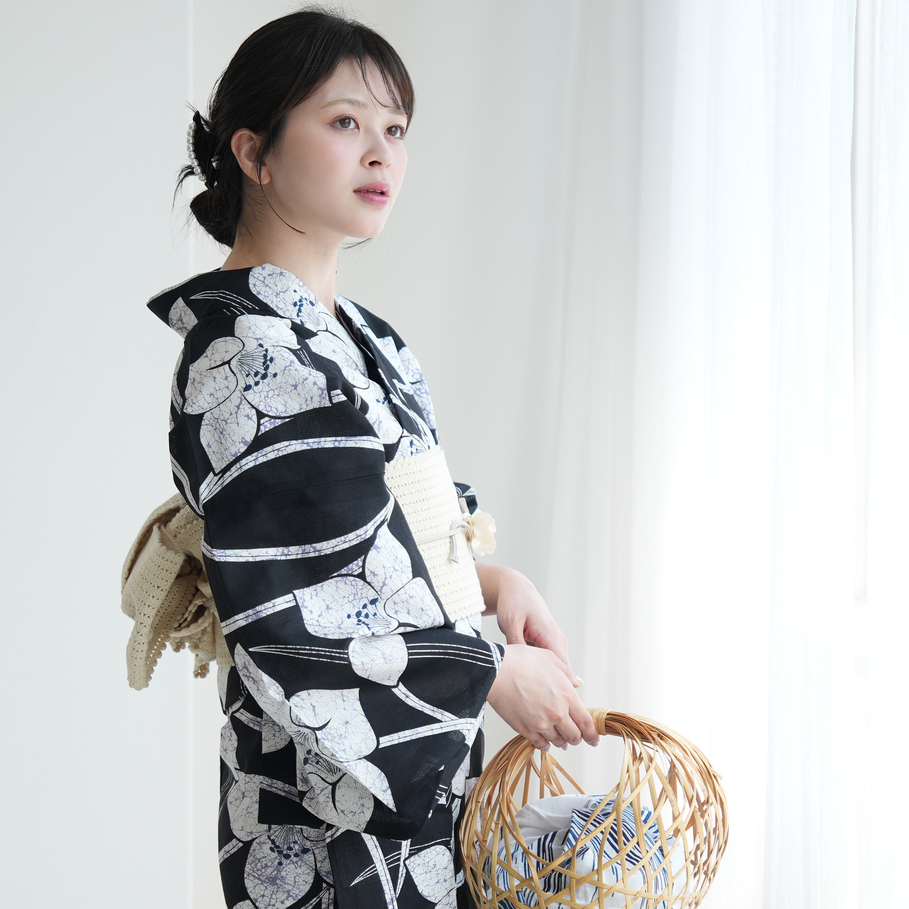 utatane 浴衣 レディース セット 3L utatane 高級変わり織 浴衣3点
