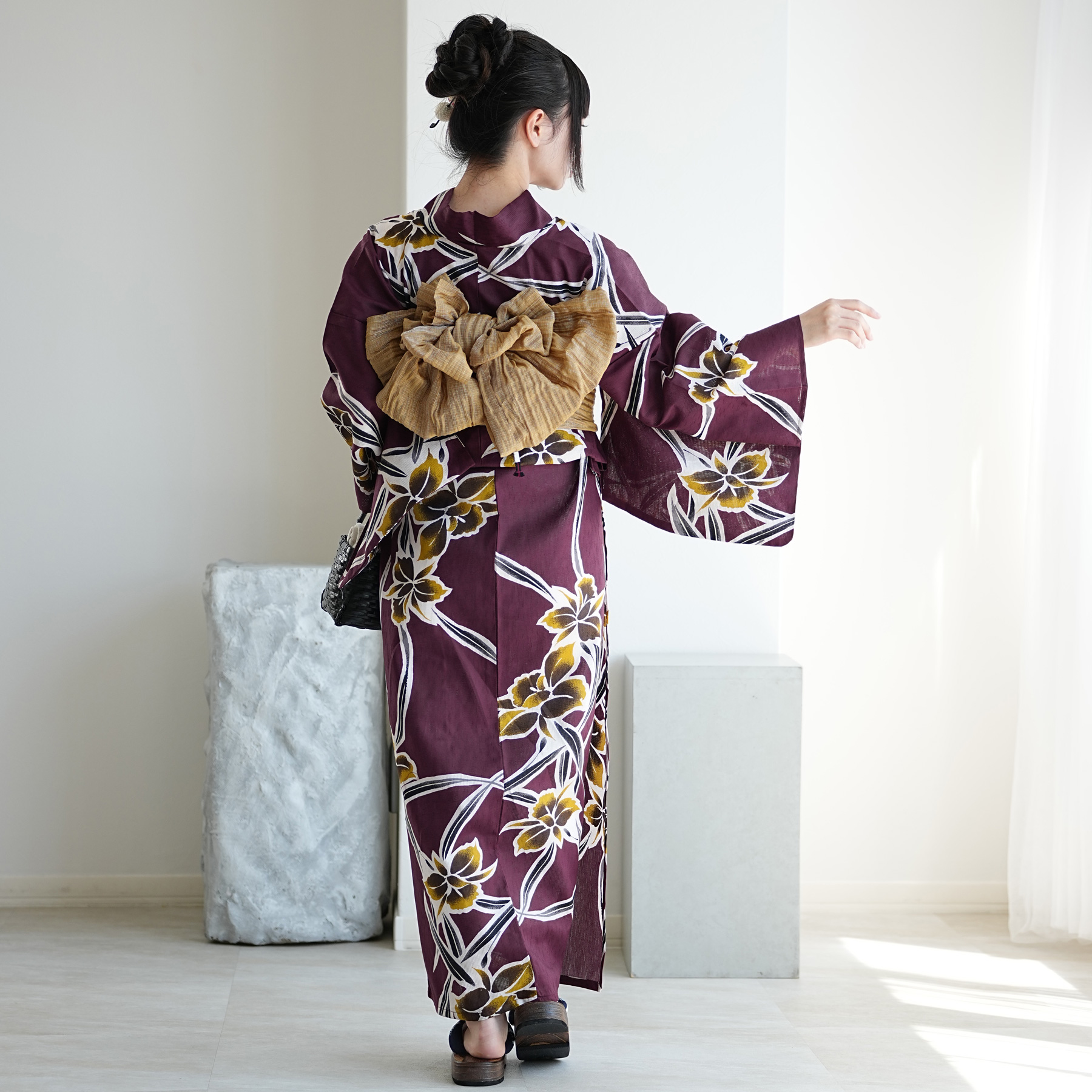 utatane 浴衣 レディース セット 浴衣 3点セット 高級変わり織 紫に