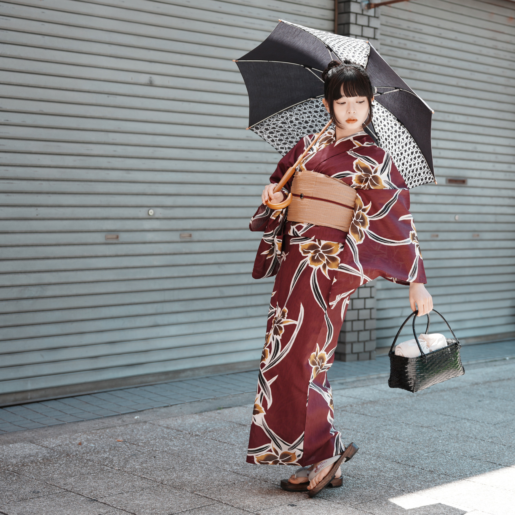 utatane 浴衣 レディース セット 浴衣 3点セット 高級変わり織 紫に