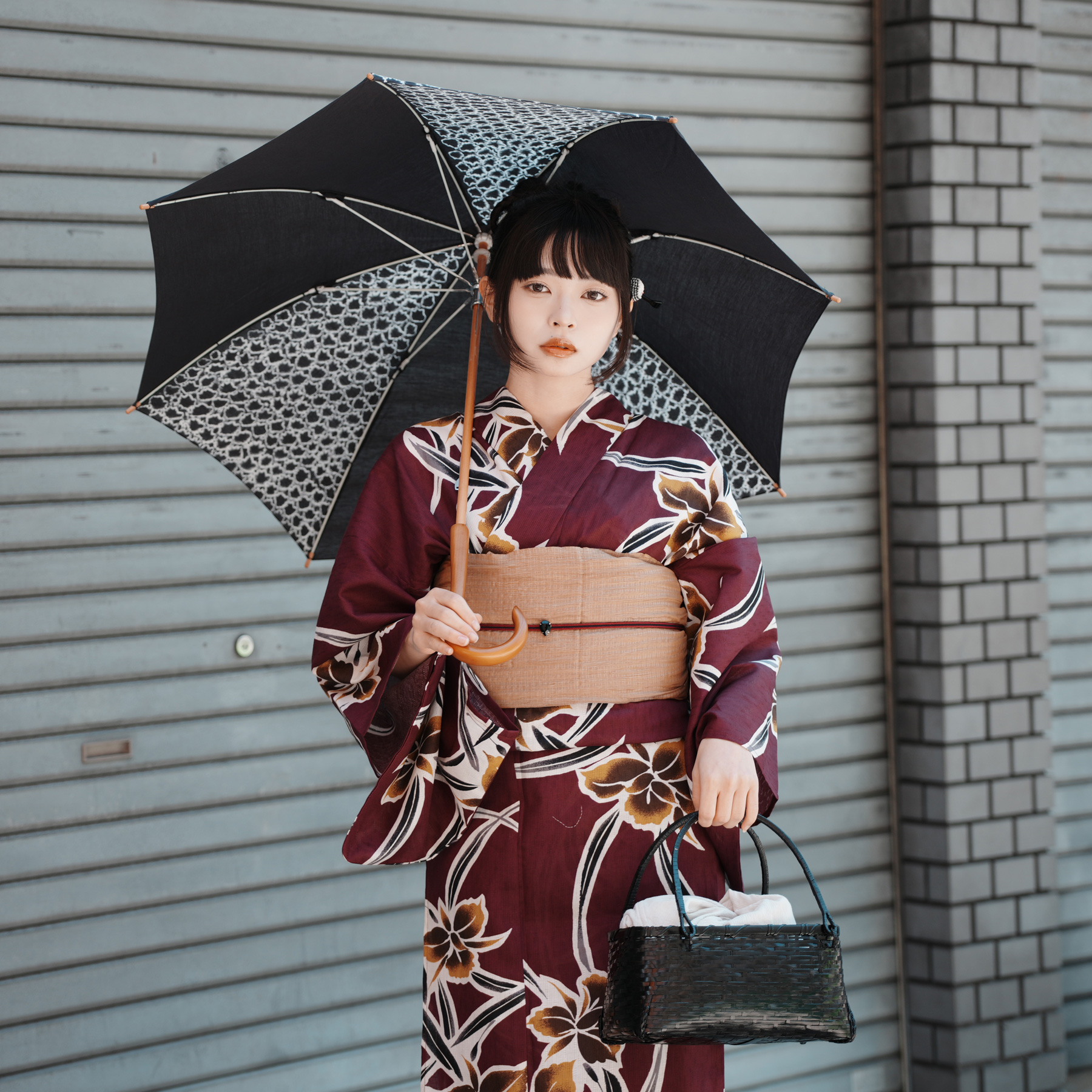 utatane 浴衣 レディース セット 浴衣 3点セット 高級変わり織 紫に