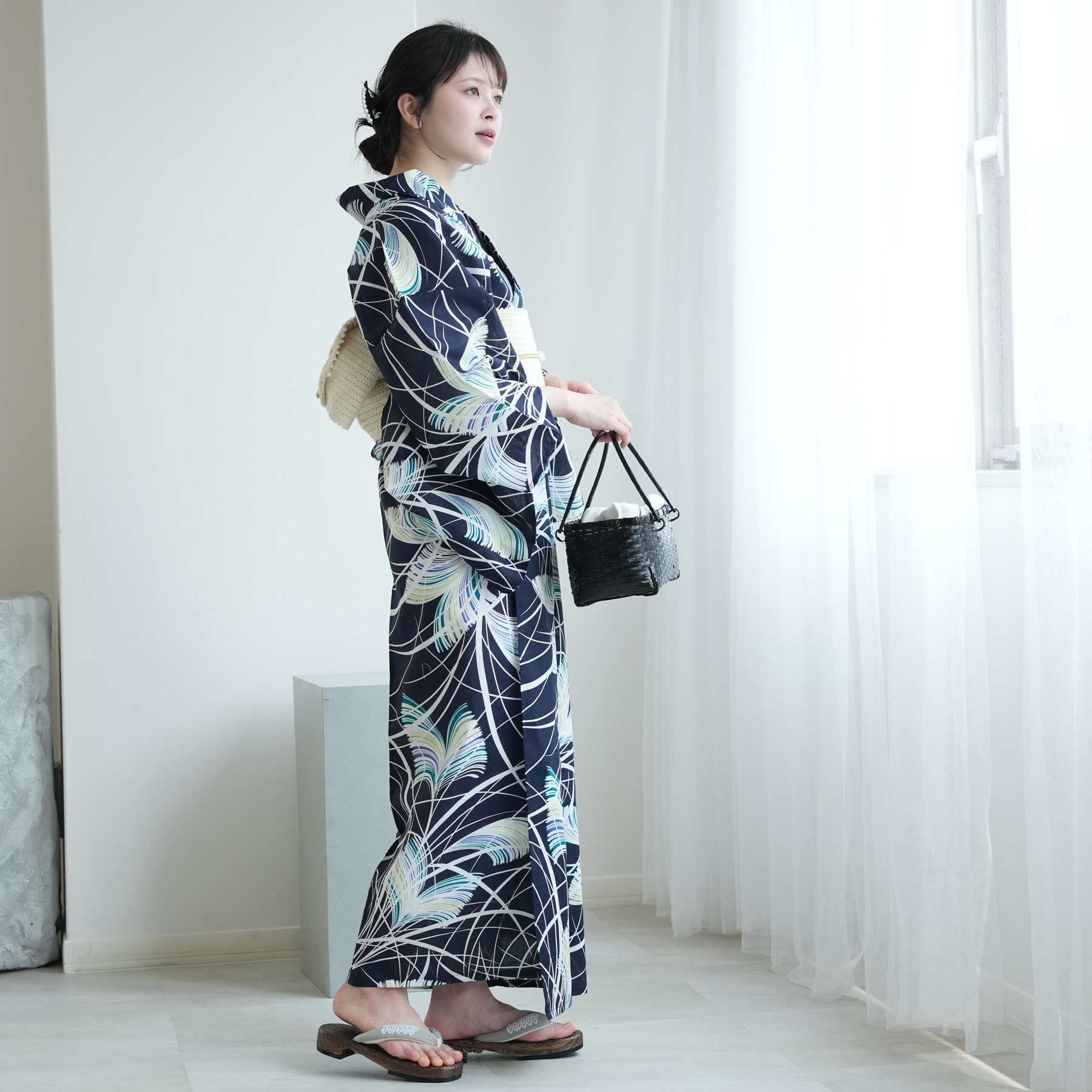 utatane 浴衣 レディース セット Sサイズ 高級変わり織 浴衣3点セット