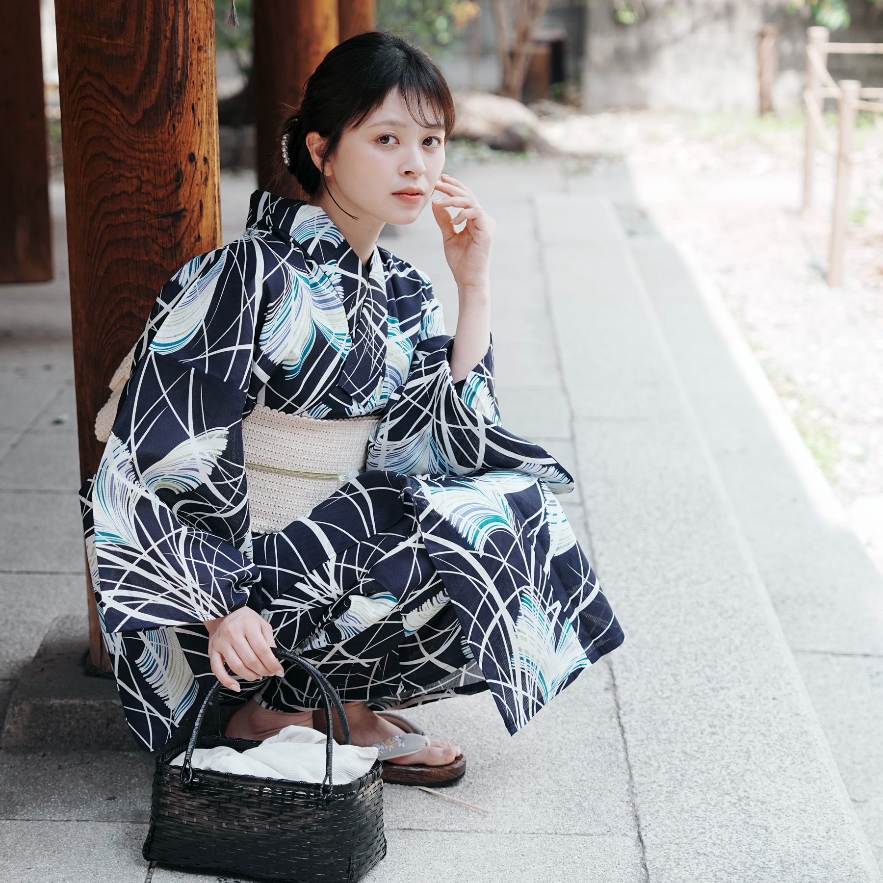 【希少】utatane 浴衣3点セット utatane 浴衣 レディース セット Sサイズ 高級変わり織 浴衣3点セット