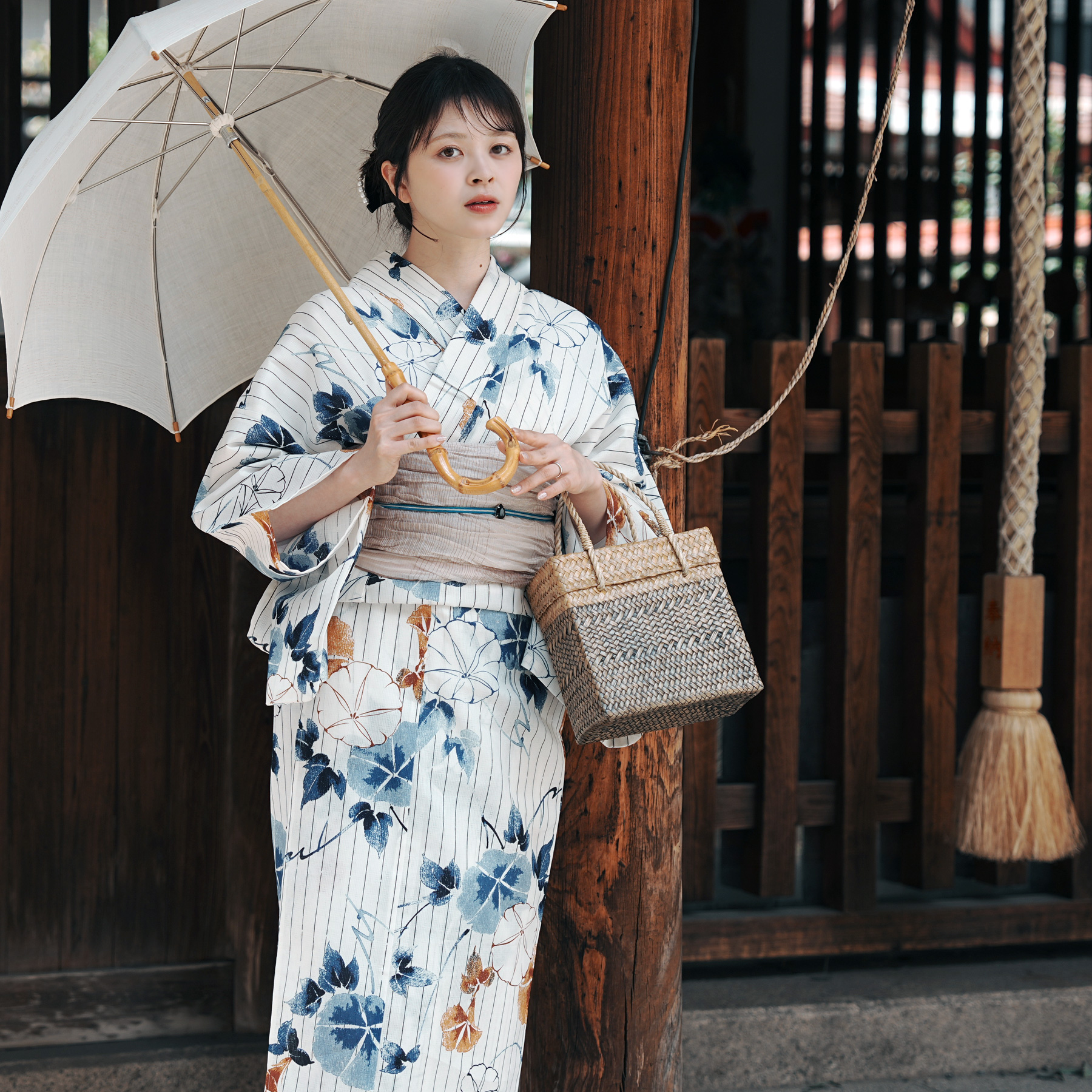utatane 浴衣 レディース セット 高級変わり織 浴衣3点セット つゆくさ