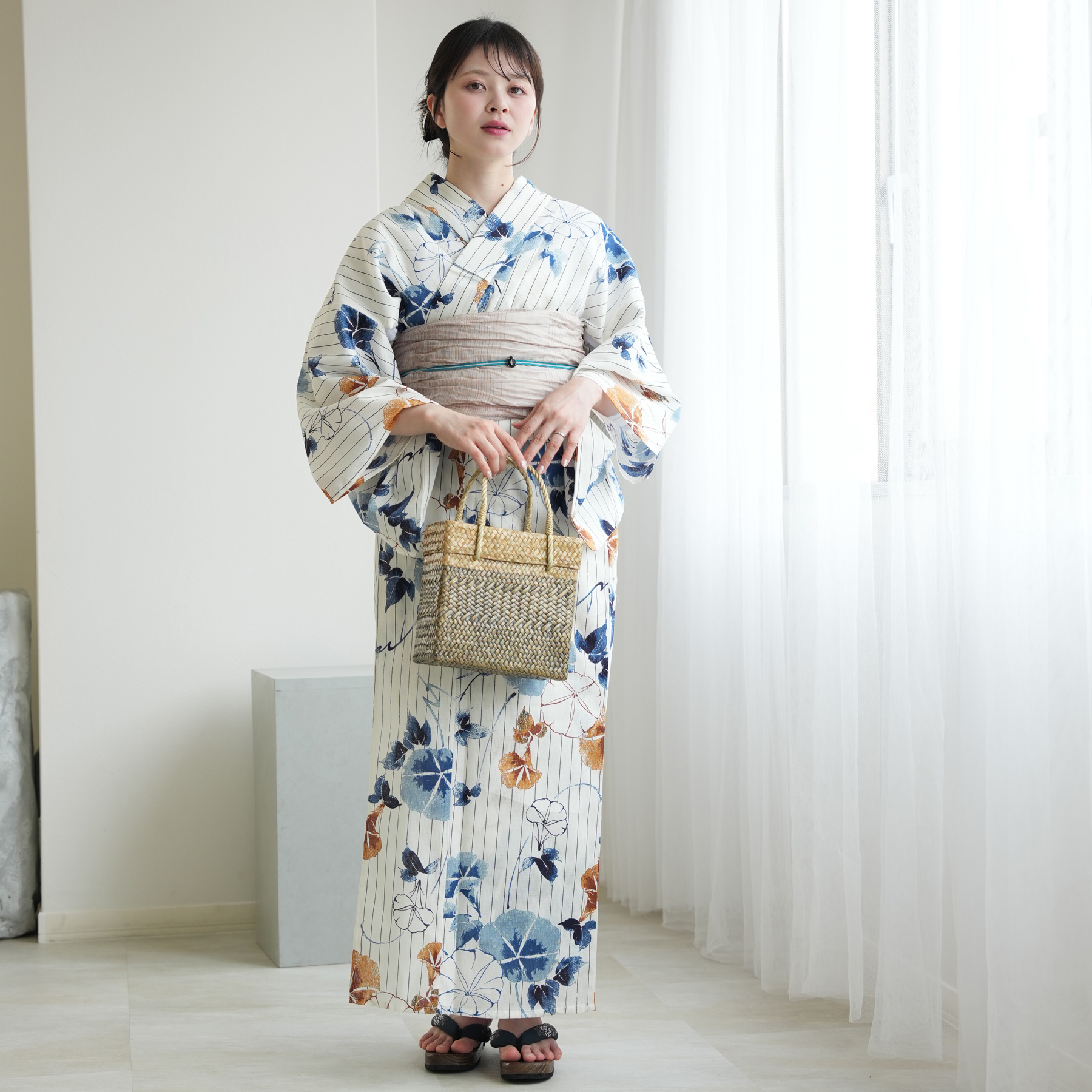 utatane 浴衣 レディース セット 高級変わり織 浴衣3点セット つゆくさ