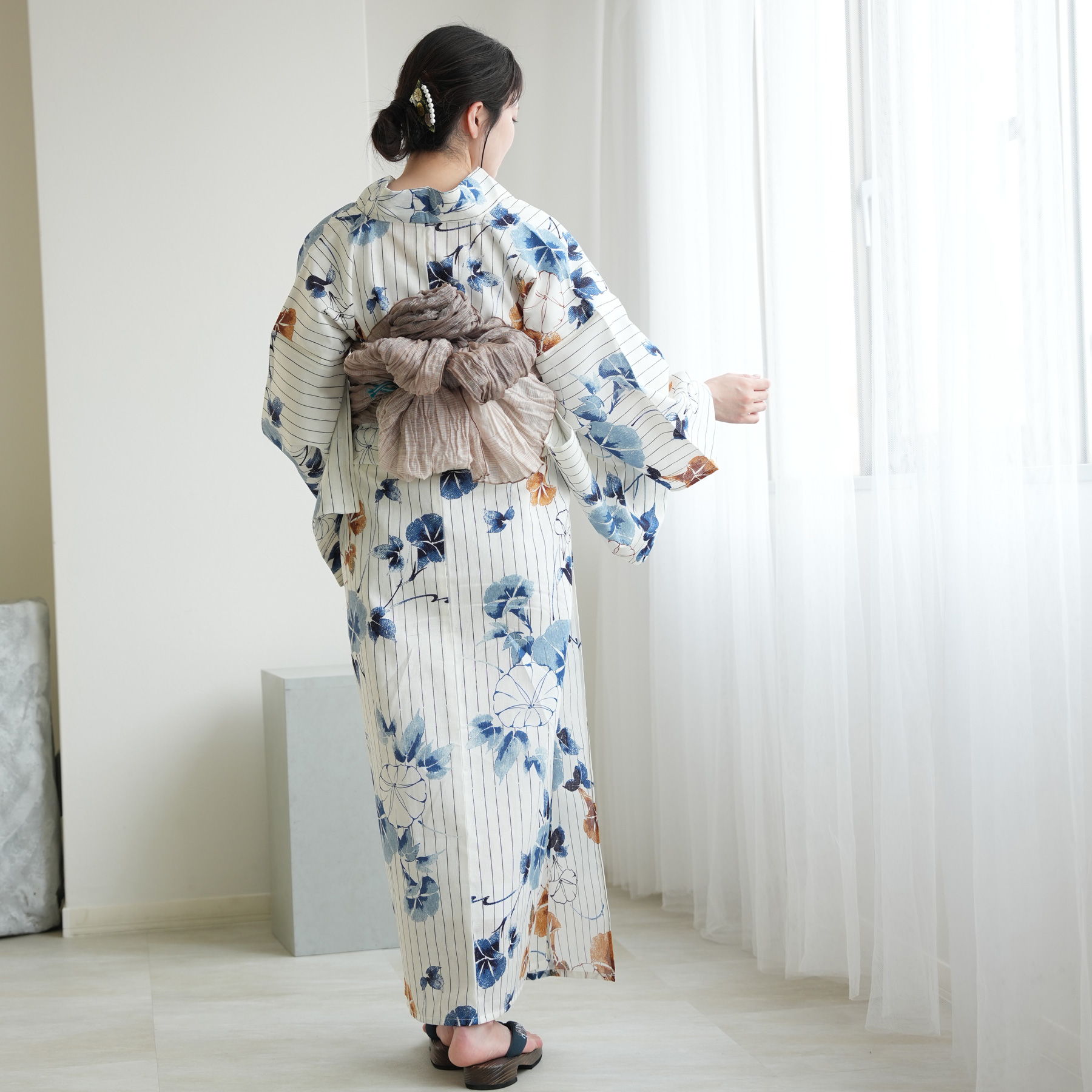 utatane 浴衣 レディース セット 高級変わり織 浴衣3点セット つゆくさ