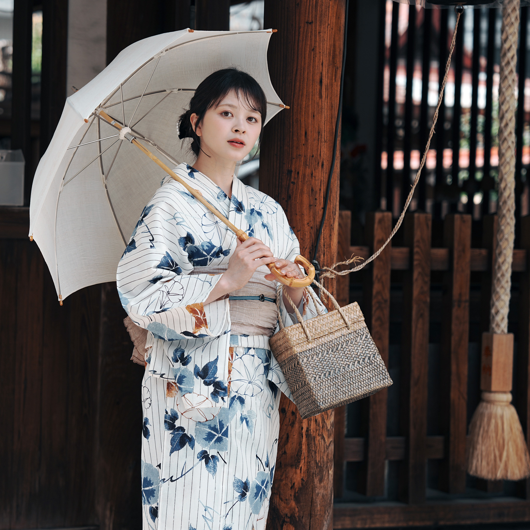 utatane 浴衣 レディース セット 高級変わり織 浴衣3点セット つゆくさ