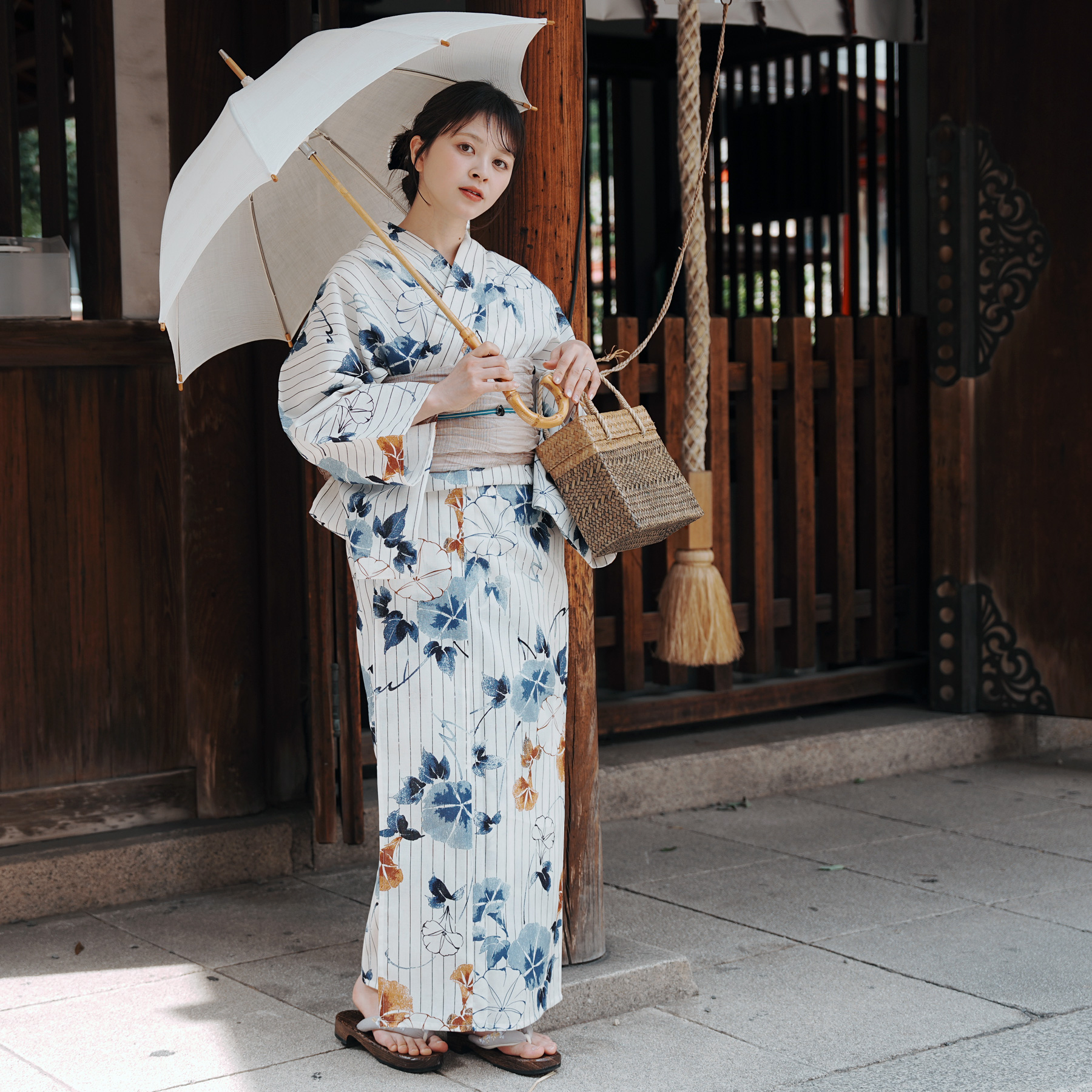 utatane 浴衣 レディース セット 高級変わり織 浴衣3点セット つゆくさ