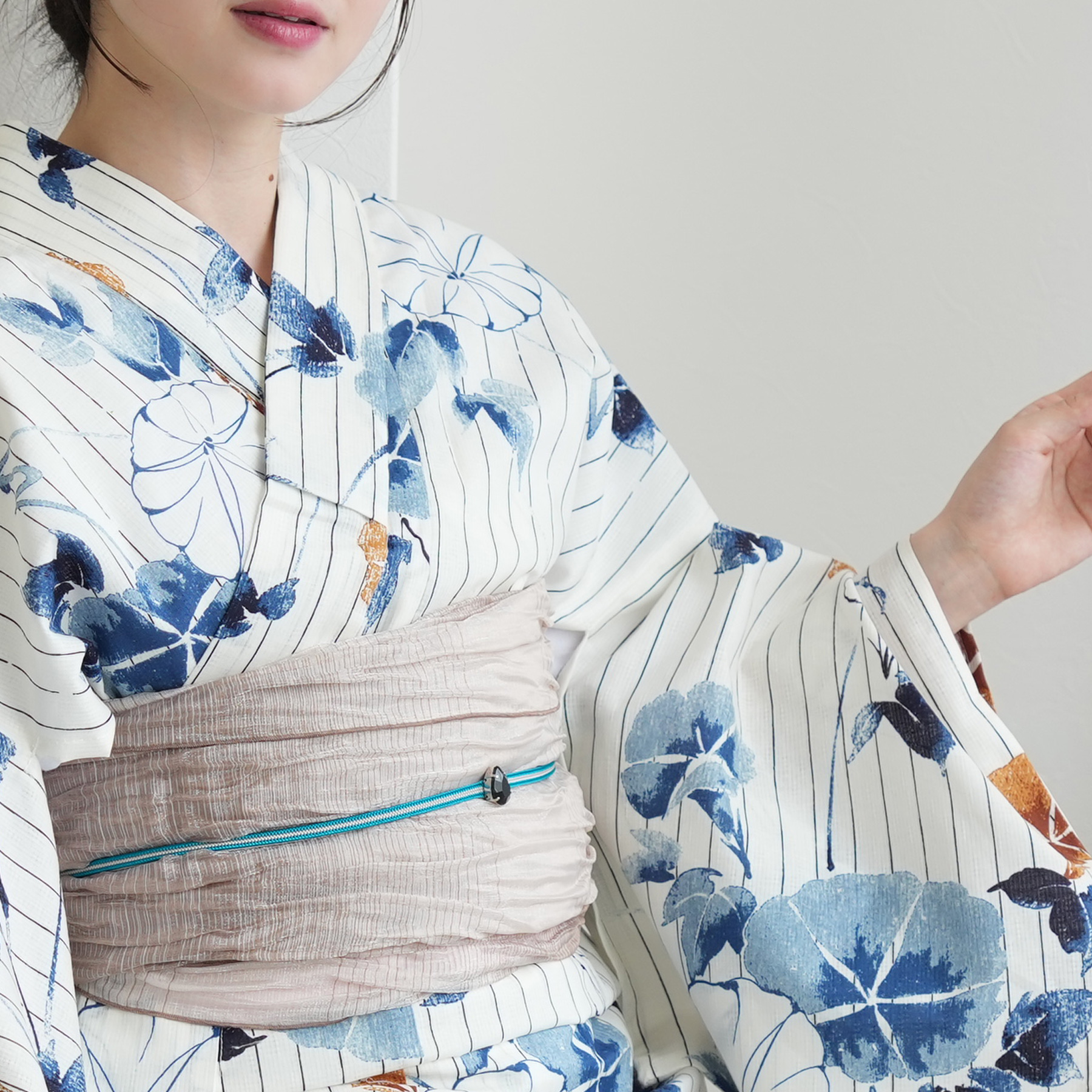 utatane 浴衣 レディース セット 高級変わり織 浴衣3点セット つゆくさ