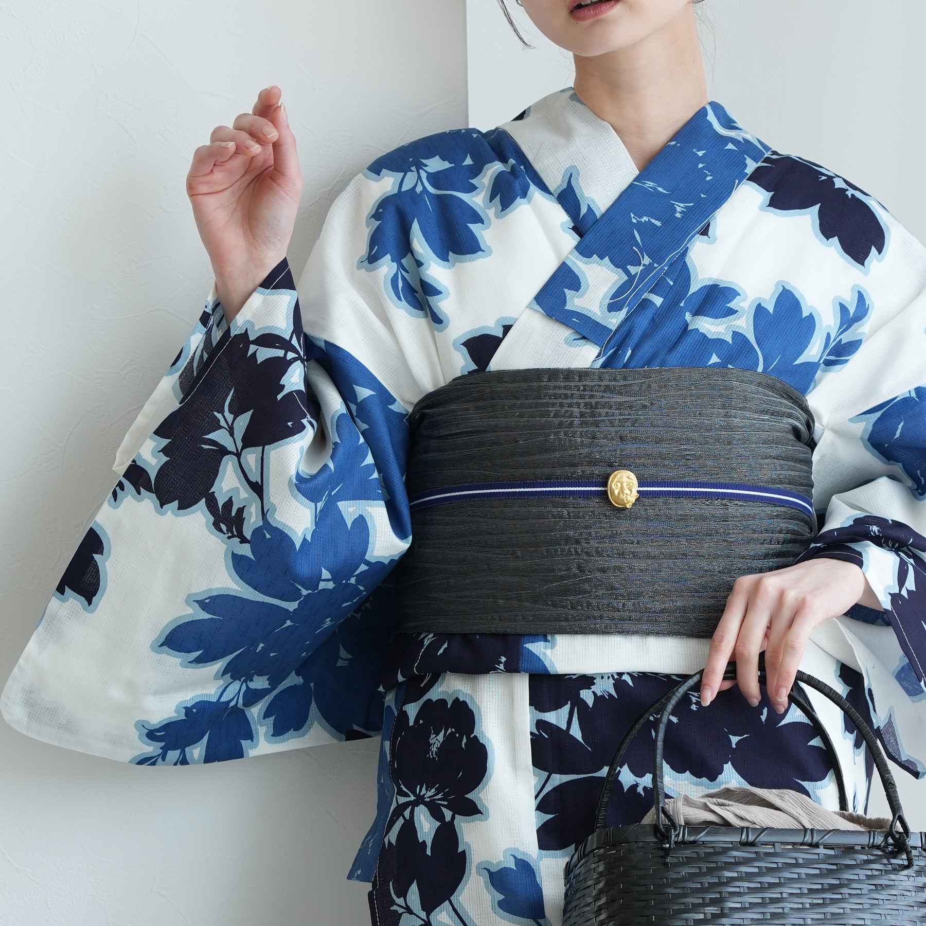 utatane 浴衣 レディース セット 高級変わり織 浴衣3点セット 藍の静寂