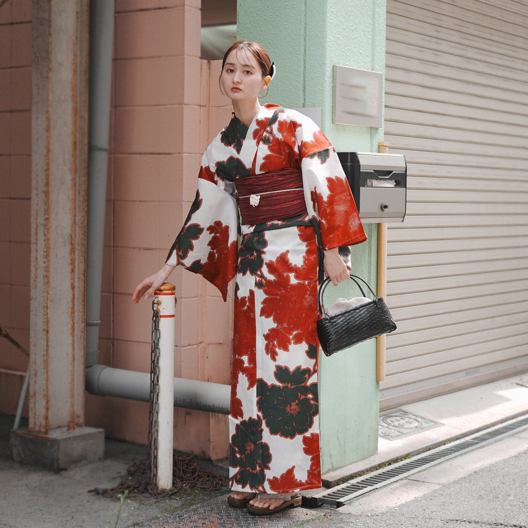 浴衣 ゆかた レディース 女性 おしゃれ レトロ 古典 昭和 平成 大人 夏 盆踊り utatane ウタタネ うたたね 帯 下駄 セット