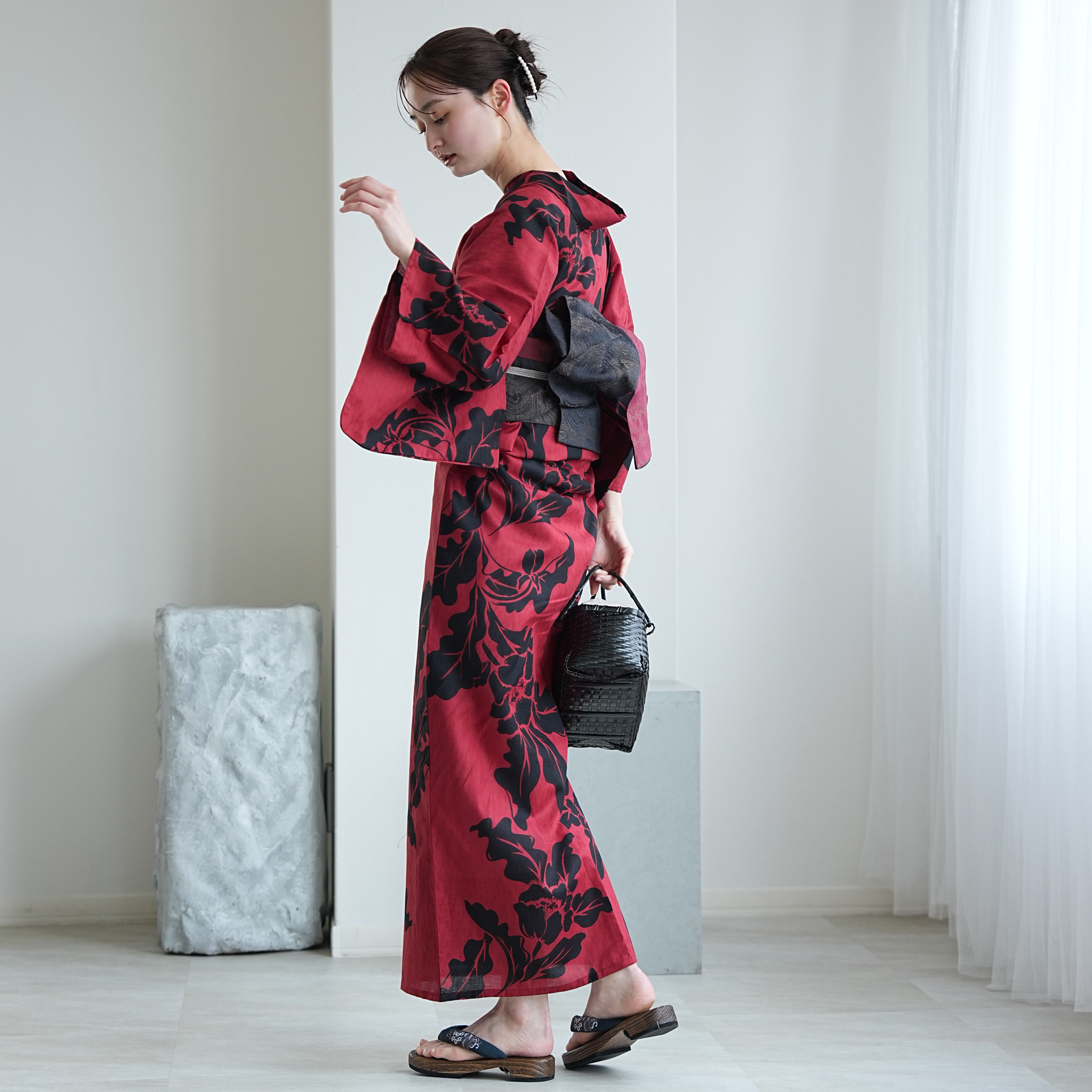 utatane 浴衣 レディース セット 浴衣 3点セット 高級変わり織 モダン