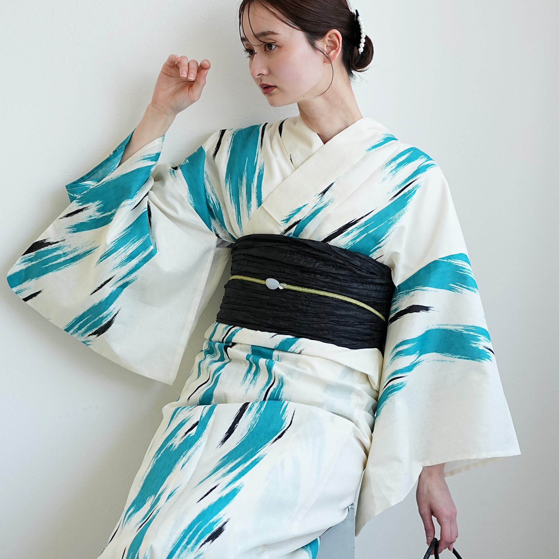 「新品未使用」浴衣3点セット utatane utatane 浴衣 レディース セット 浴衣 3点セット 高級変わり織 片寄せ