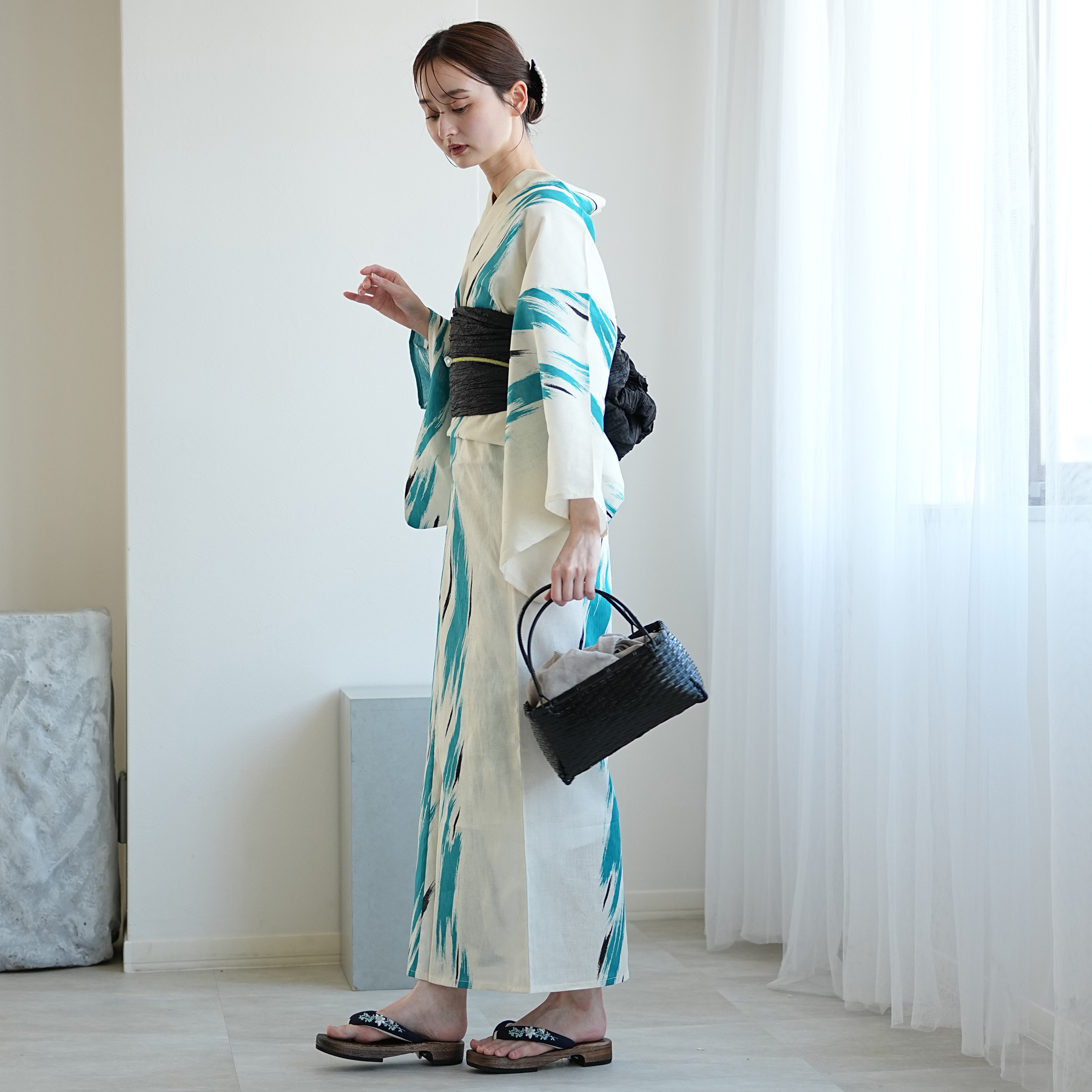 utatane 浴衣 レディース セット 浴衣 3点セット 高級変わり織 片寄せ