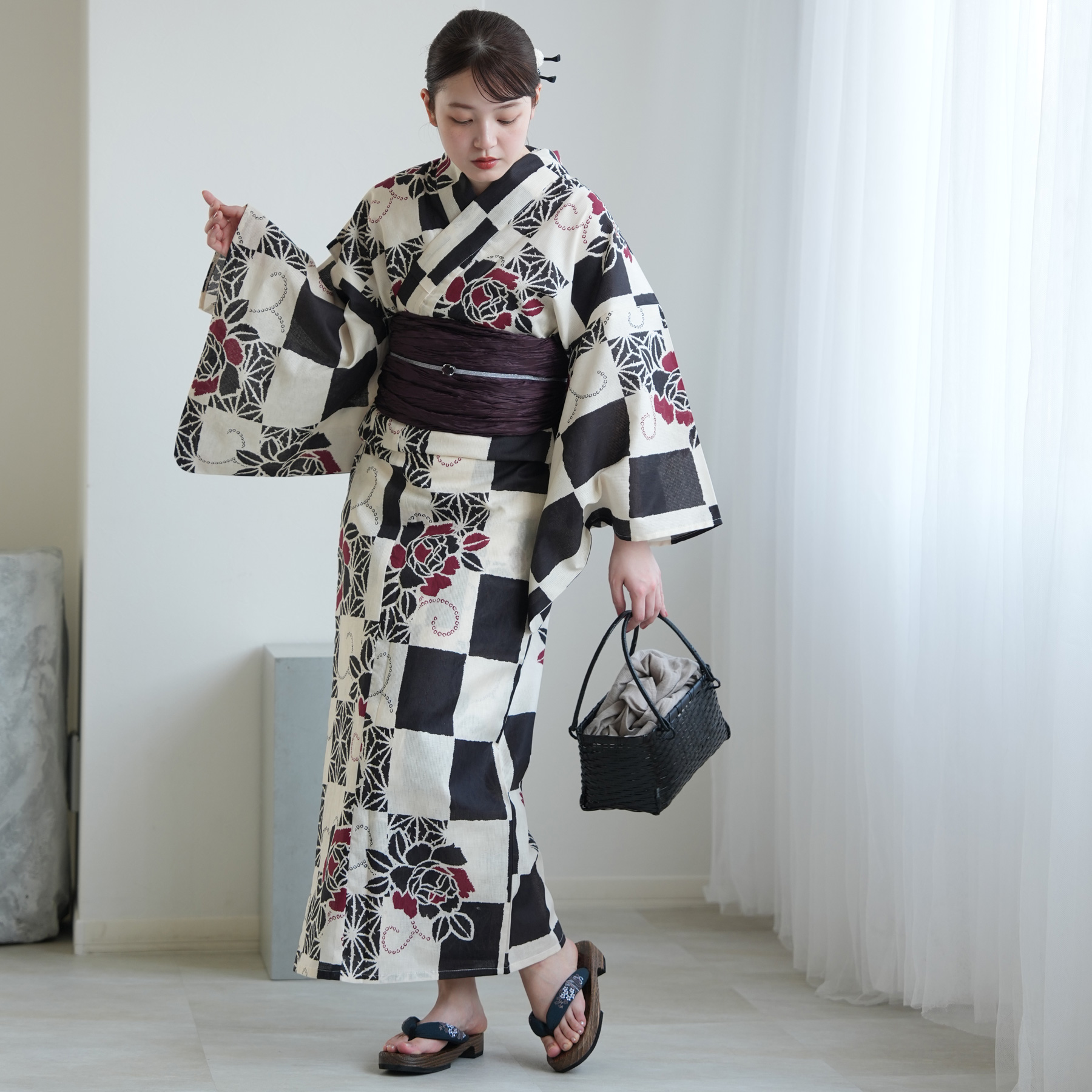 utatane 浴衣 レディース セット Sサイズ 浴衣 3点セット 高級変わり織