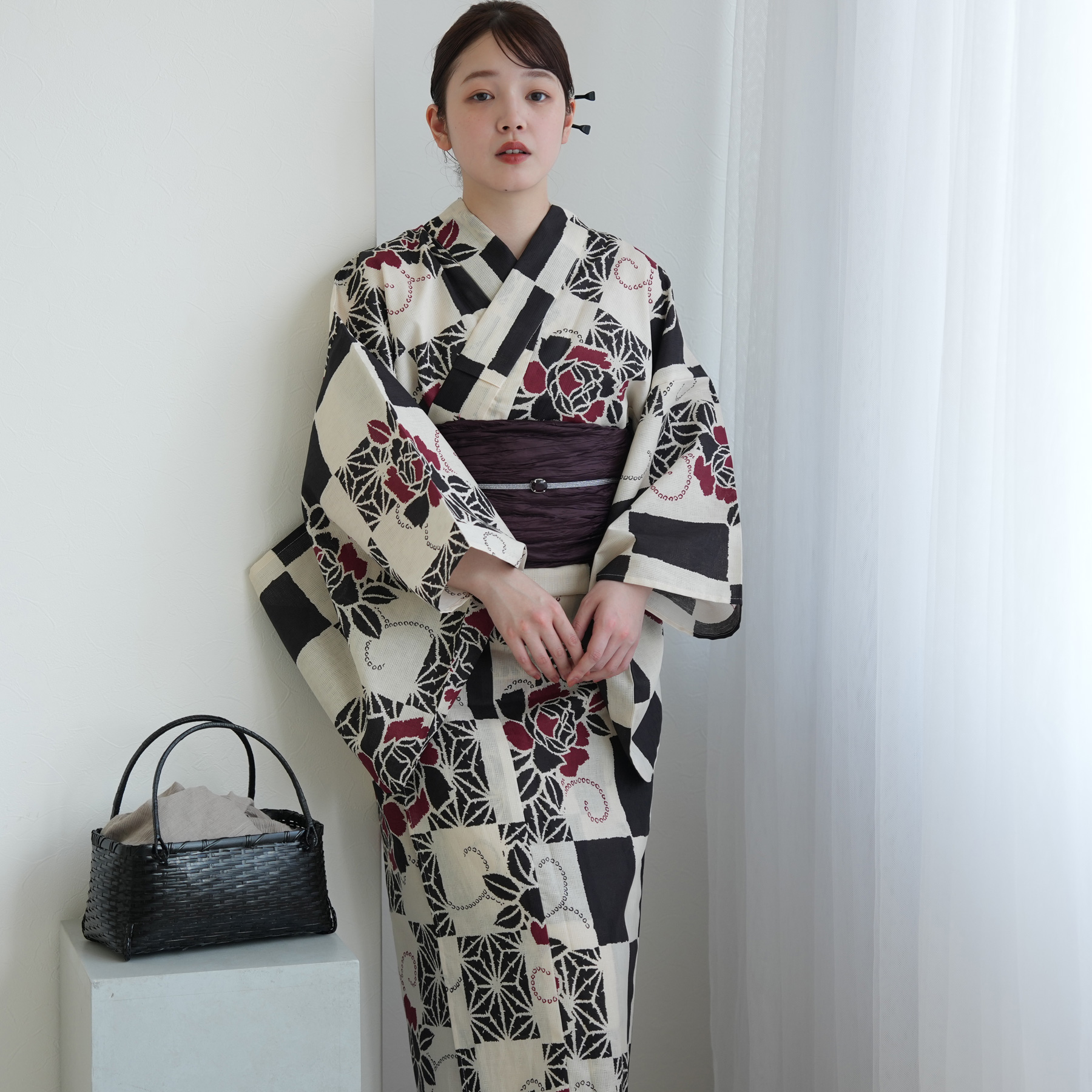 utatane 浴衣 レディース セット Sサイズ 浴衣 3点セット 高級変わり織