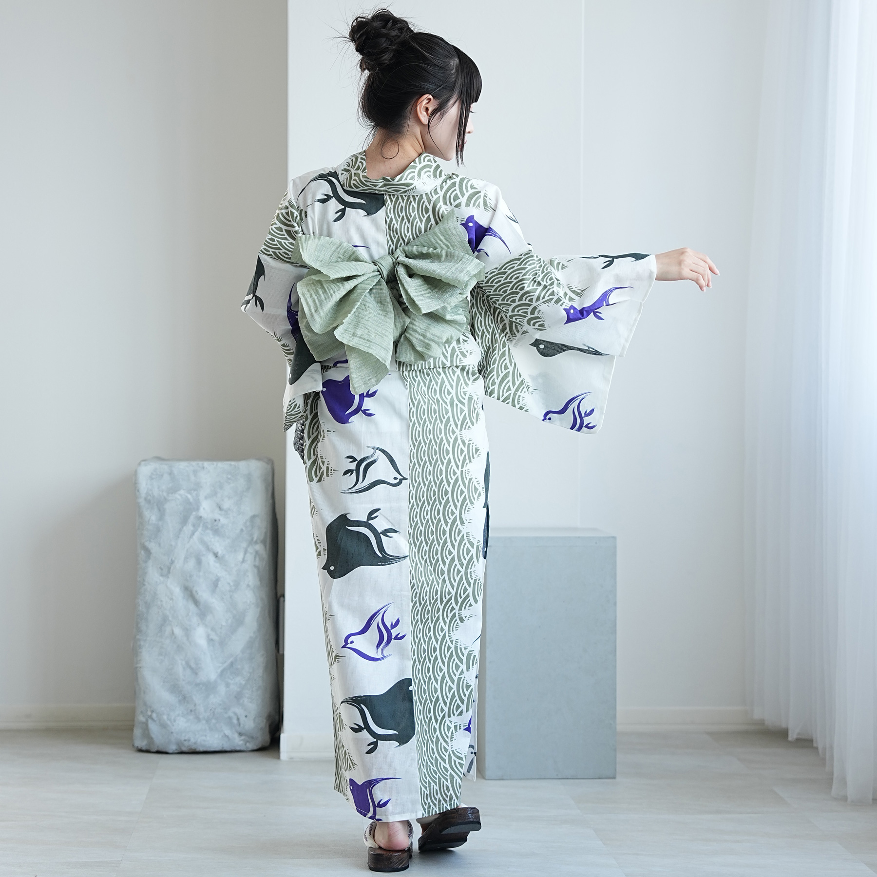 浴衣 レディース セット ニコアンティーク 3点セット 高級変わり織 片