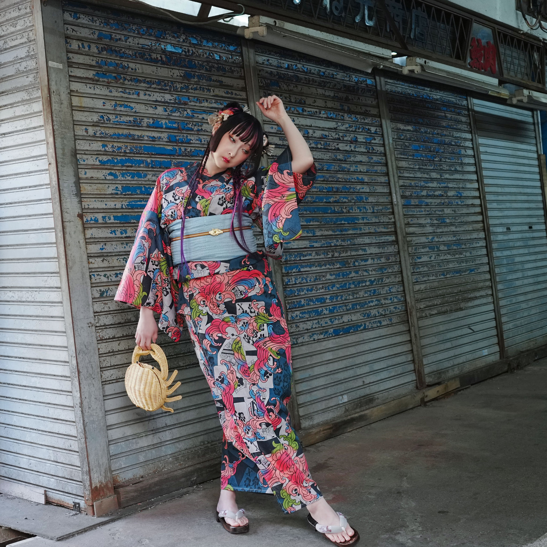 浴衣 ゆかた ニコアンティーク RinRin Doll レディース 個性派 レトロ