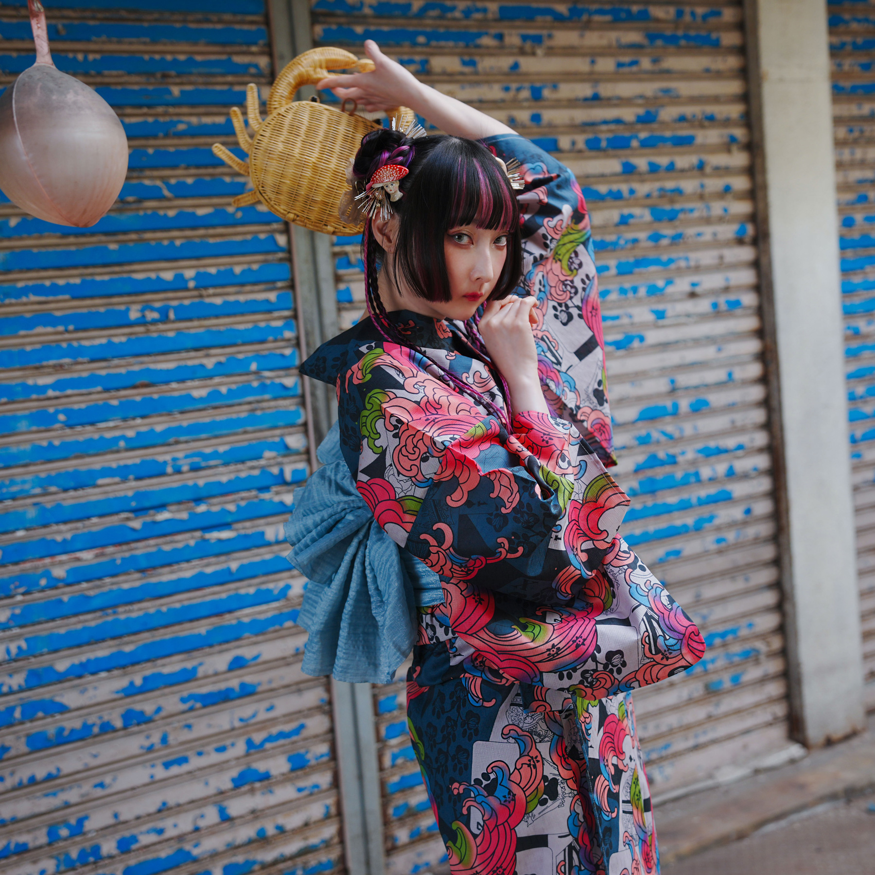 浴衣 ゆかた ニコアンティーク RinRin Doll レディース 個性派 レトロ