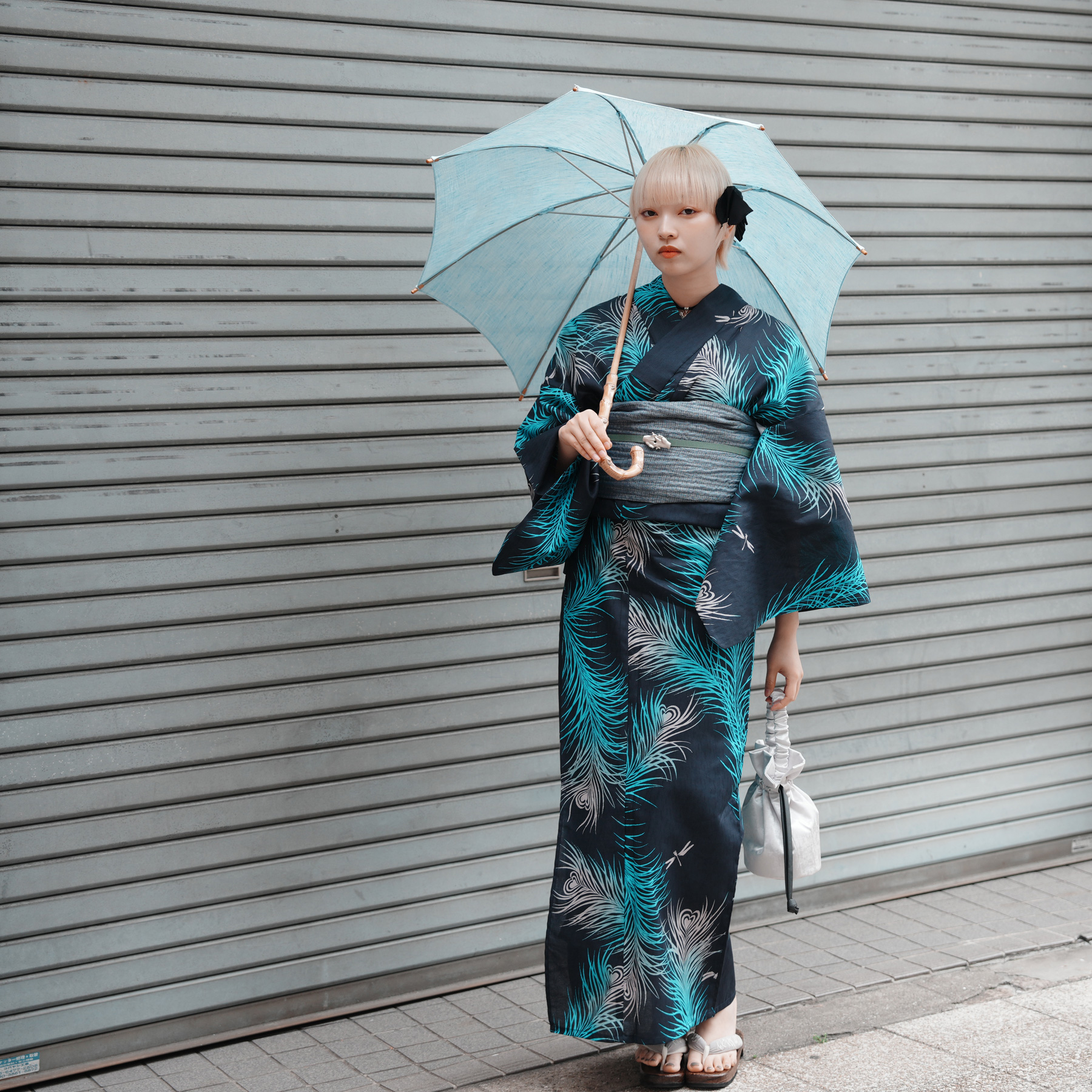 新品◇ニコアンティーク 高級変わり織 浴衣＆帯2点　紺色の絞り柄　GW限定値下 浴衣 レディース セット ニコアンティーク 3点セット 高級変わり織