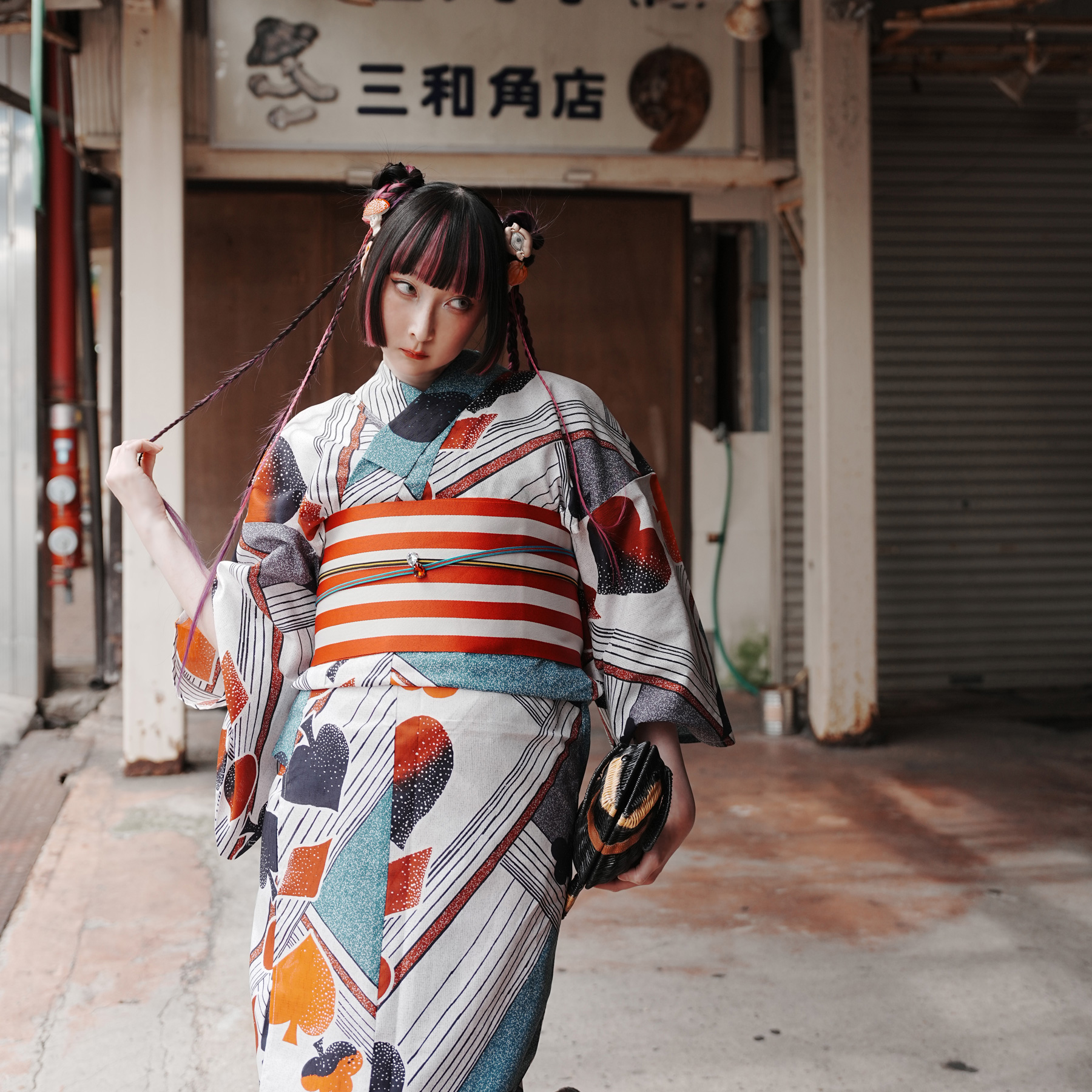 浴衣 ゆかた レディース ニコアンティーク 個性派 レトロ RinRin Doll
