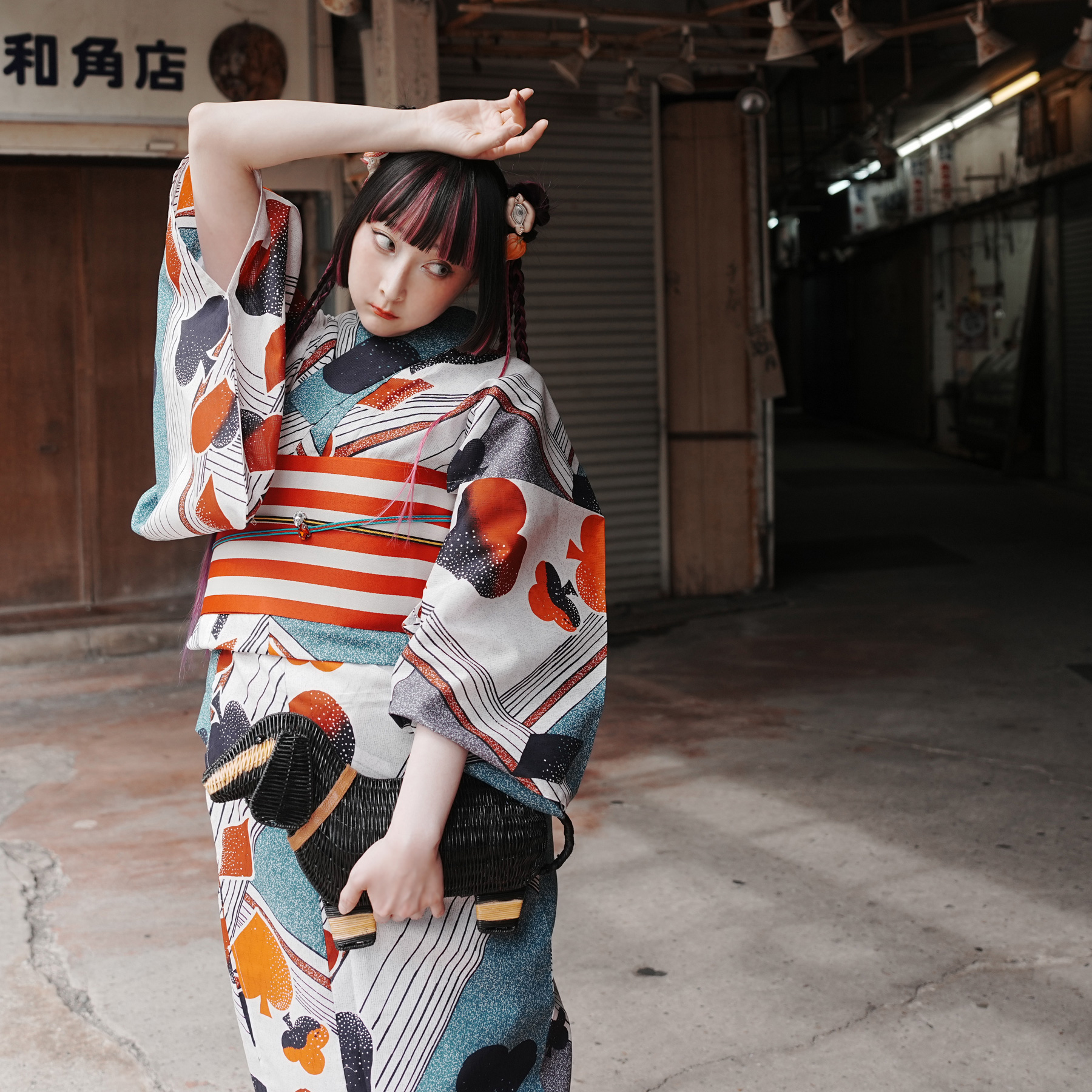 浴衣 ゆかた レディース ニコアンティーク 個性派 レトロ RinRin Doll