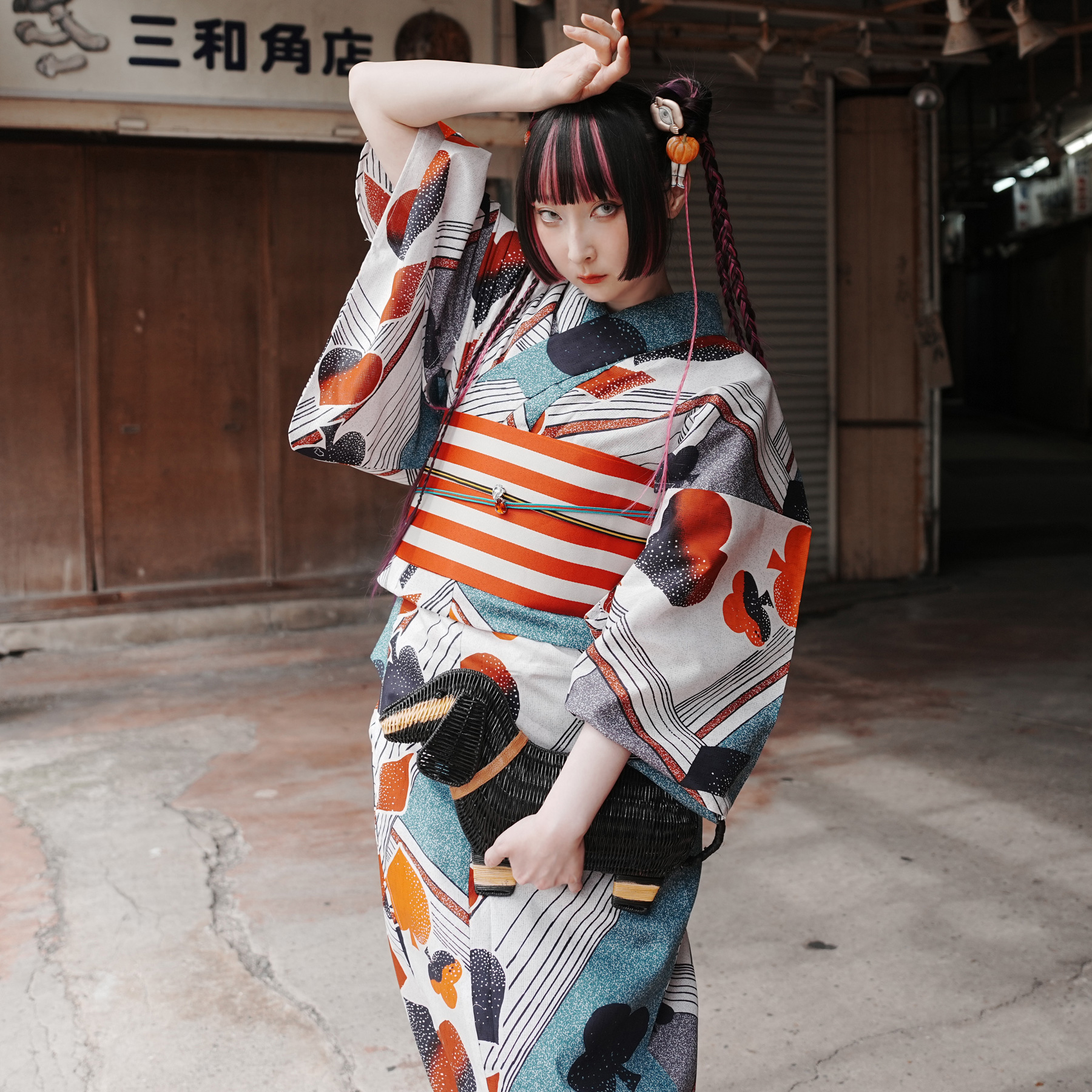 浴衣 ゆかた レディース ニコアンティーク 個性派 レトロ RinRin Doll