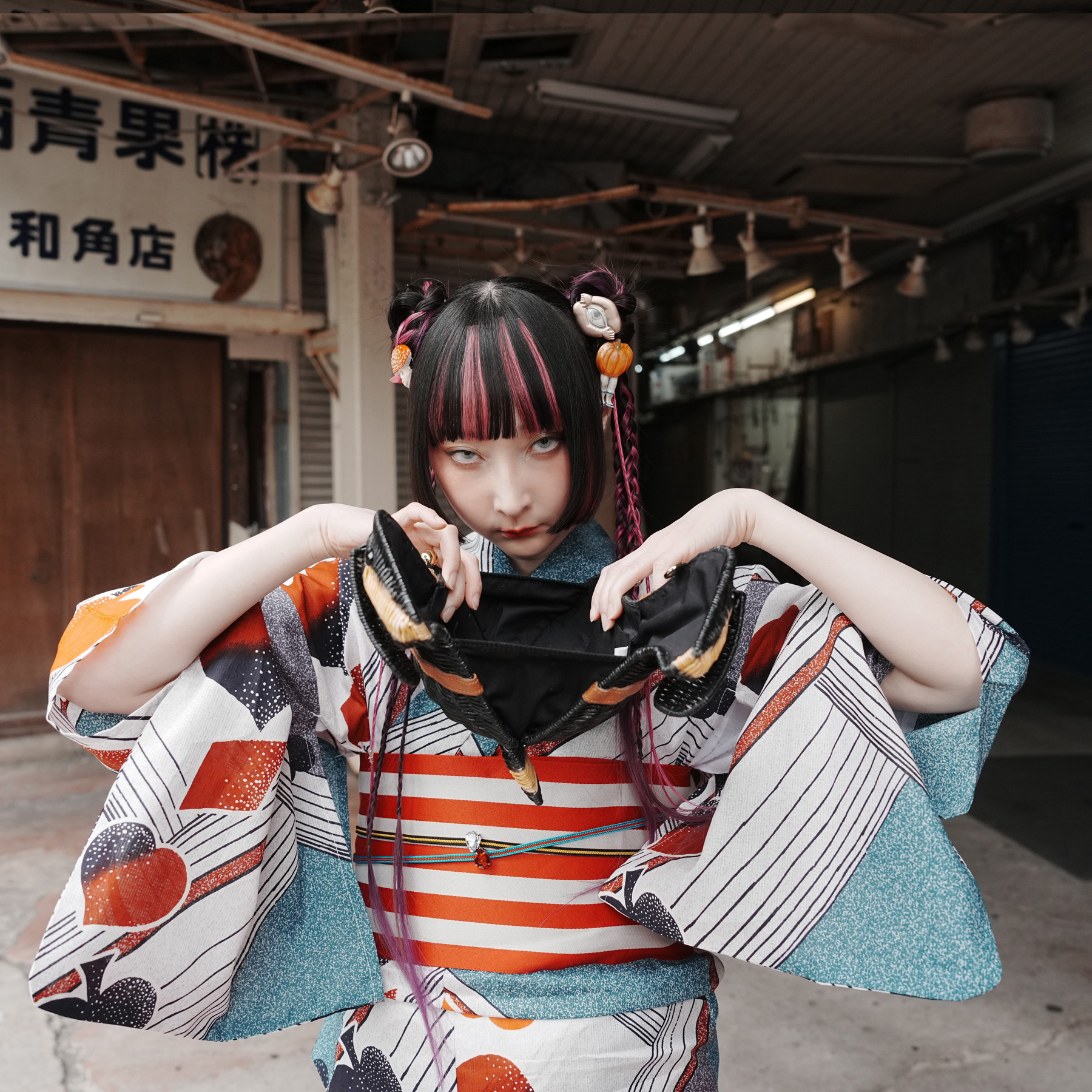 浴衣 ゆかた レディース ニコアンティーク 個性派 レトロ RinRin Doll