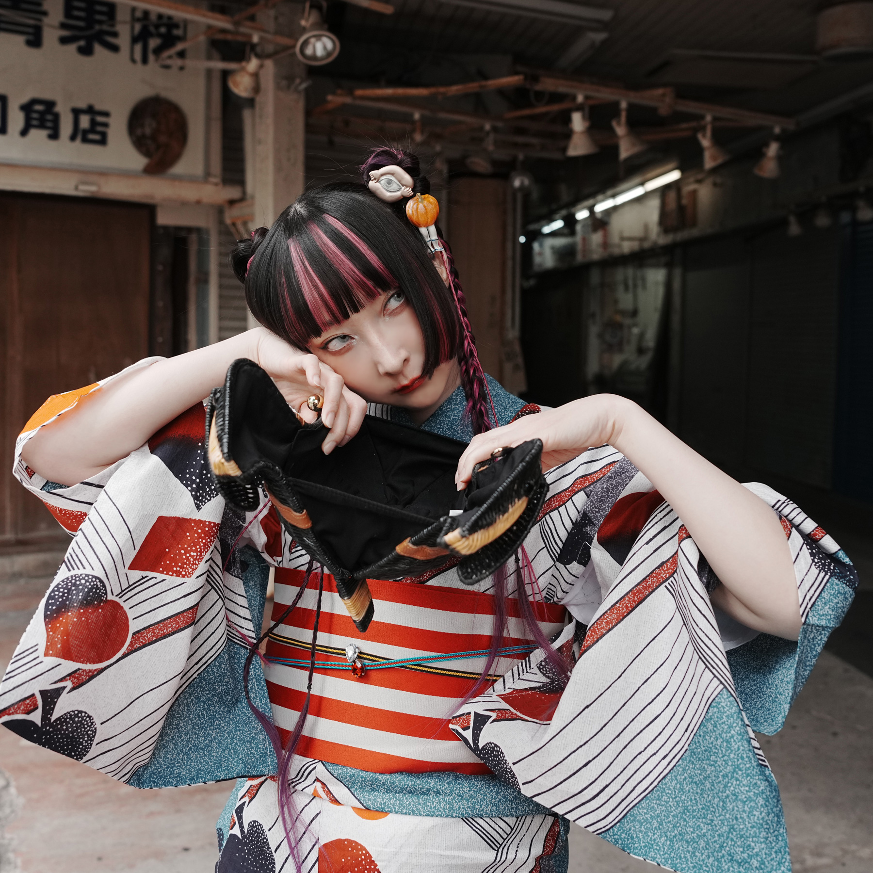 浴衣 ゆかた レディース ニコアンティーク 個性派 レトロ RinRin Doll