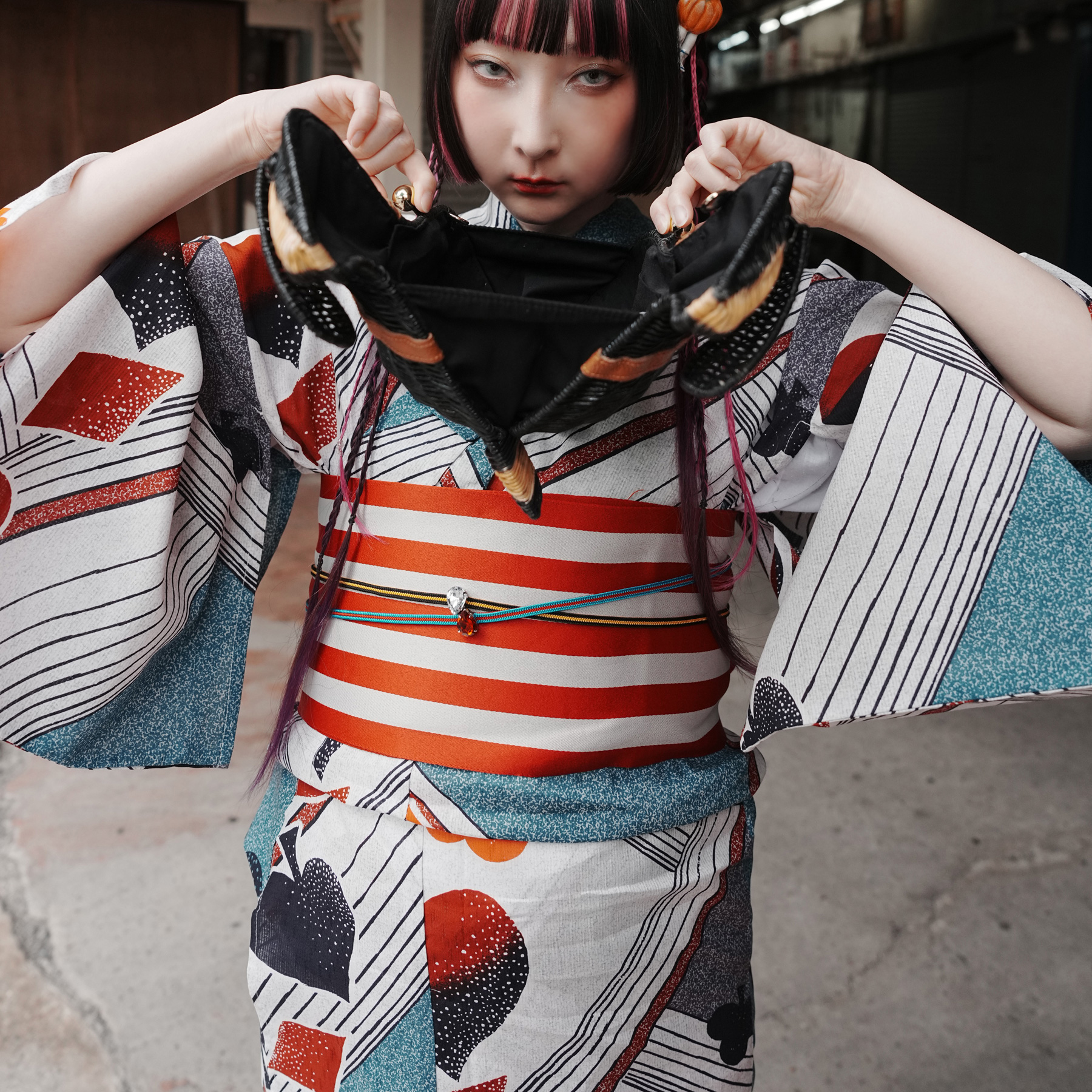 浴衣 ゆかた レディース ニコアンティーク 個性派 レトロ RinRin Doll