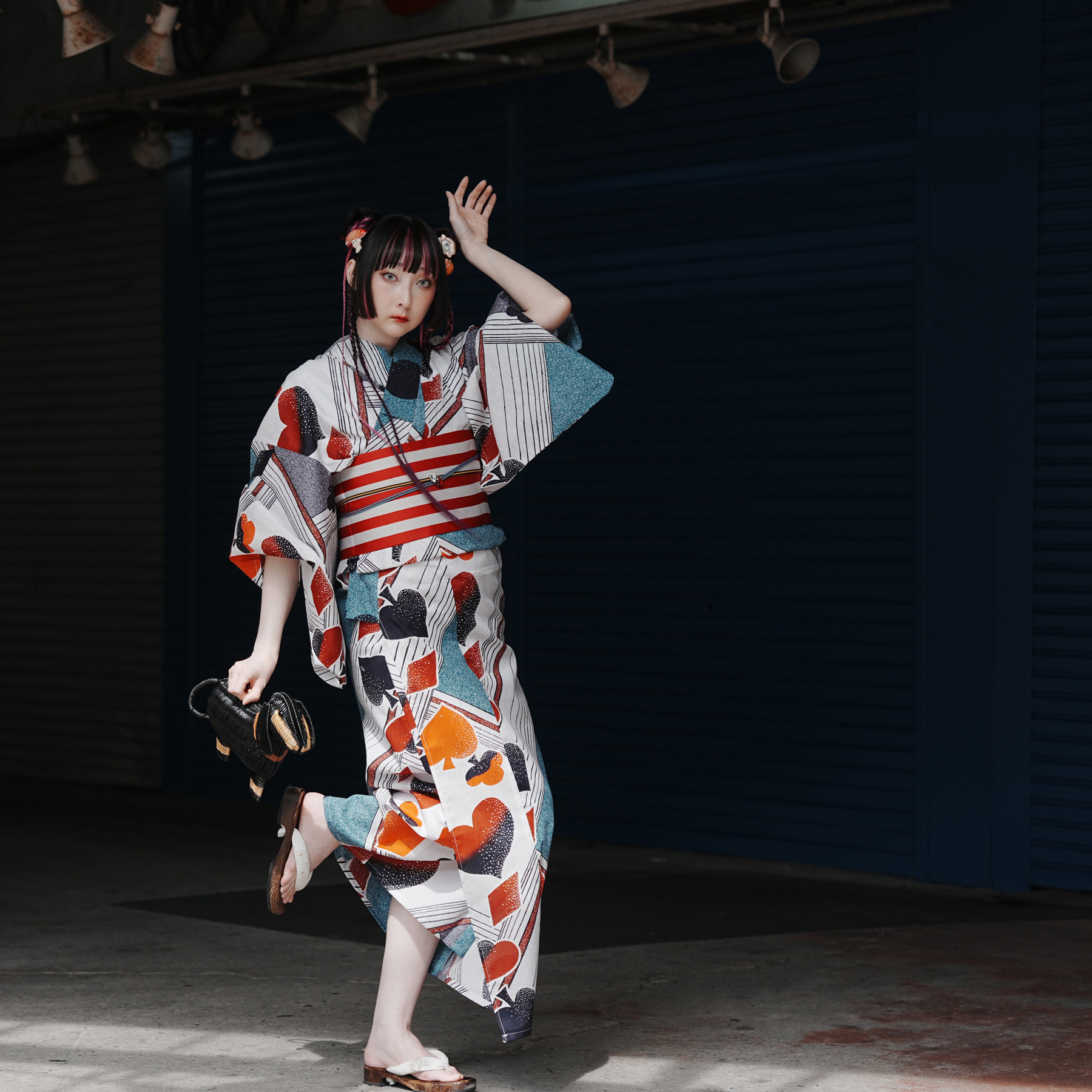 浴衣 レディース セット トールサイズ ニコアンティーク 3点セット