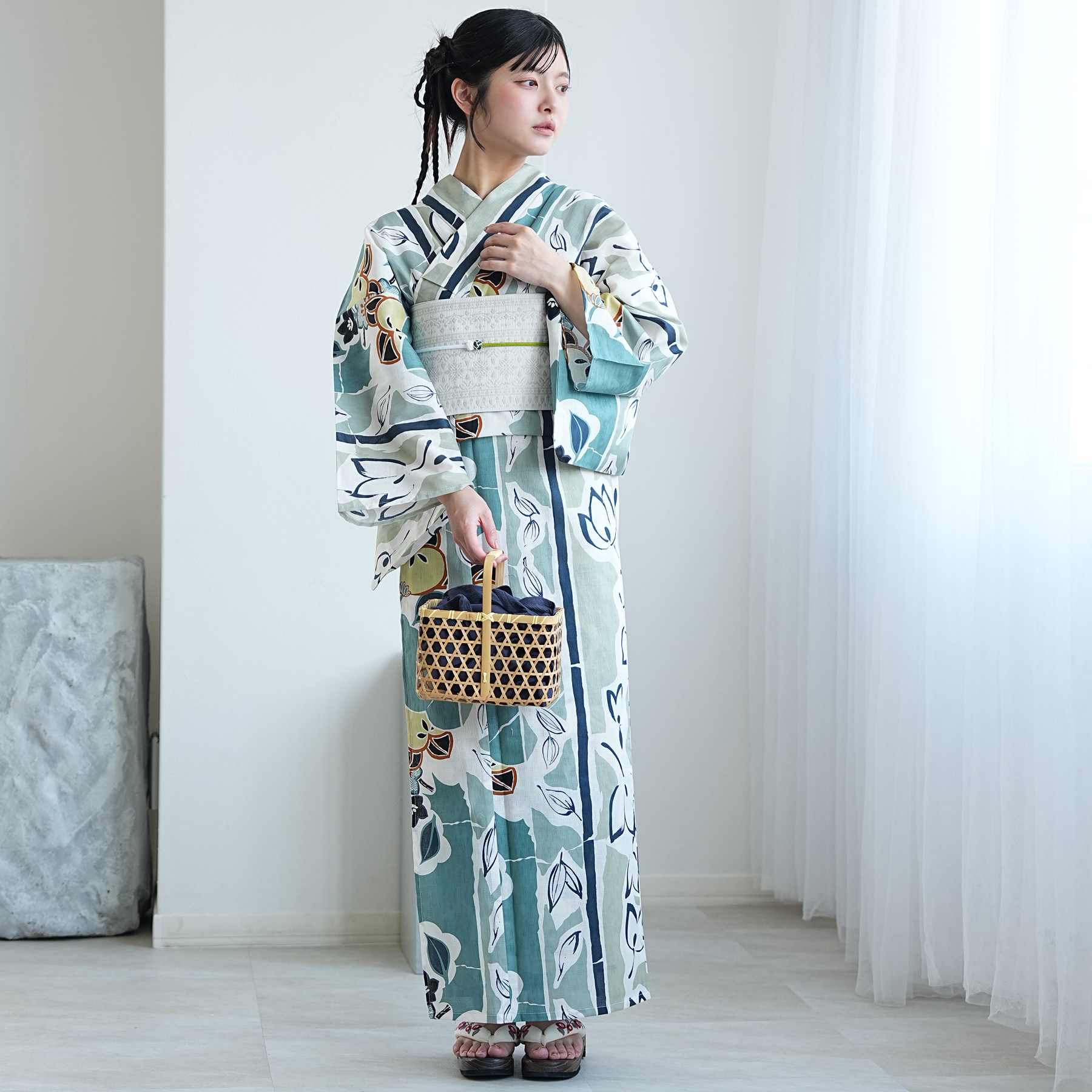 浴衣 レディース セット ひよこ商店 3点セット 高級変わり織 彩葉に橘