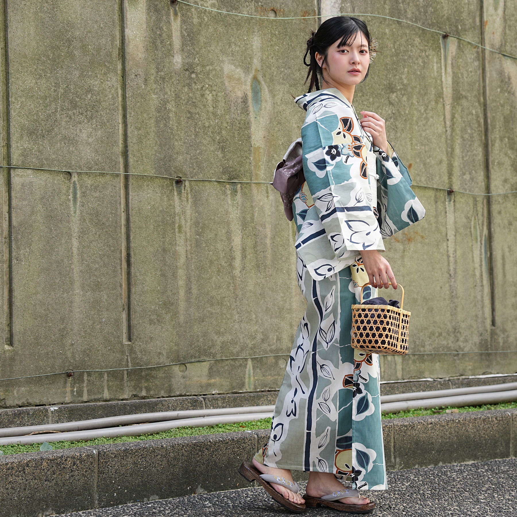 浴衣 レディース セット ひよこ商店 3点セット 高級変わり織 彩葉に橘