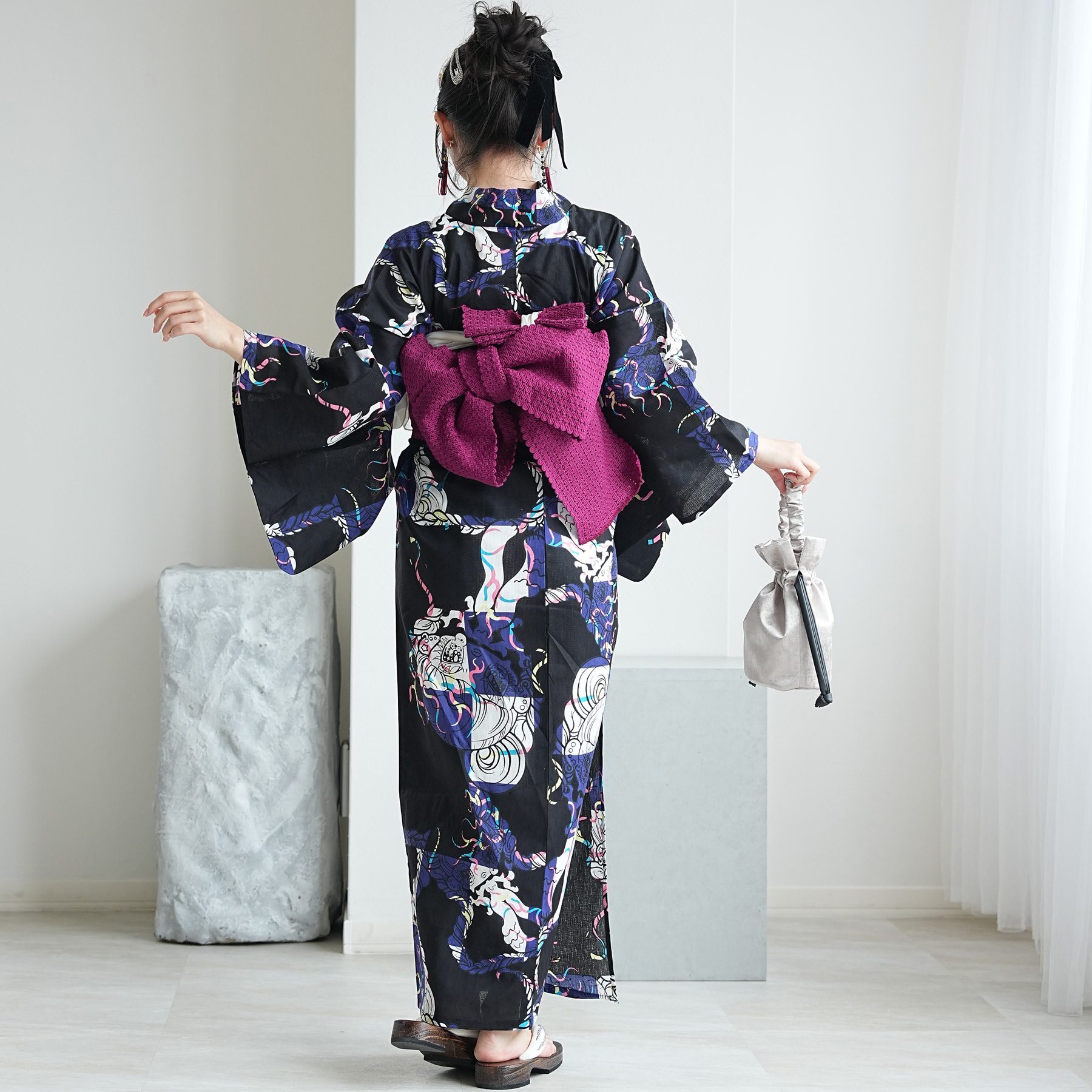 浴衣 レディース セットニコアンティーク×せきやゆりえ コラボ 浴衣3点
