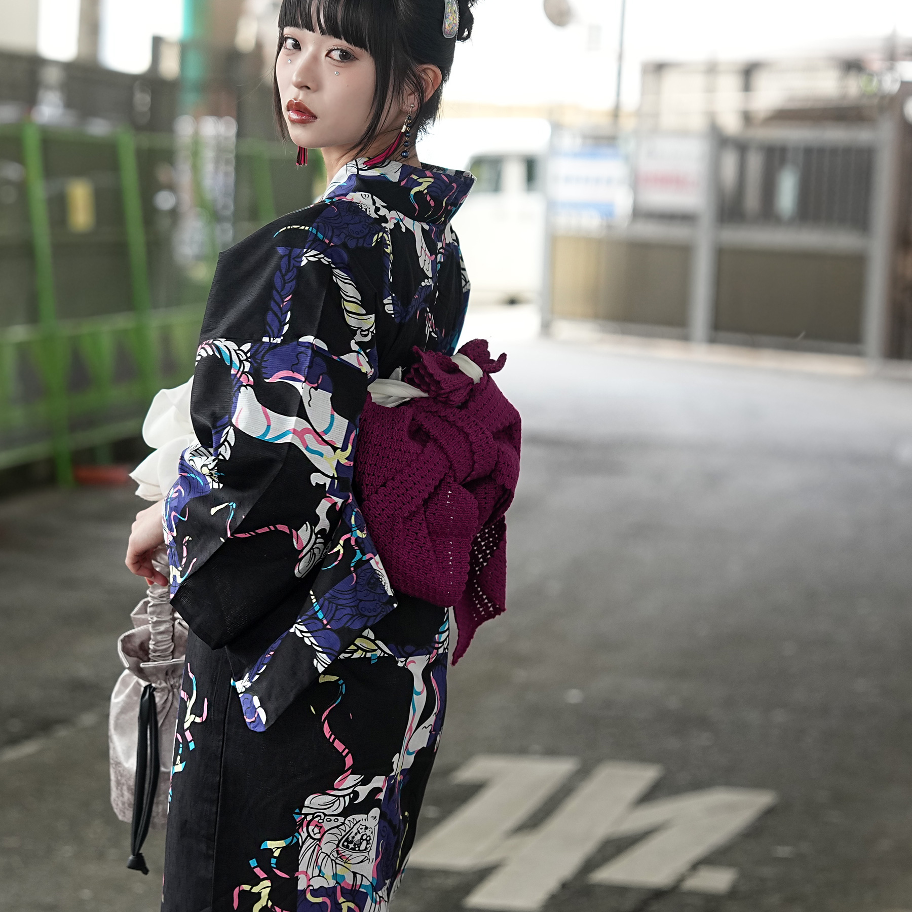 浴衣 レディース セットニコアンティーク×せきやゆりえ コラボ 浴衣3点