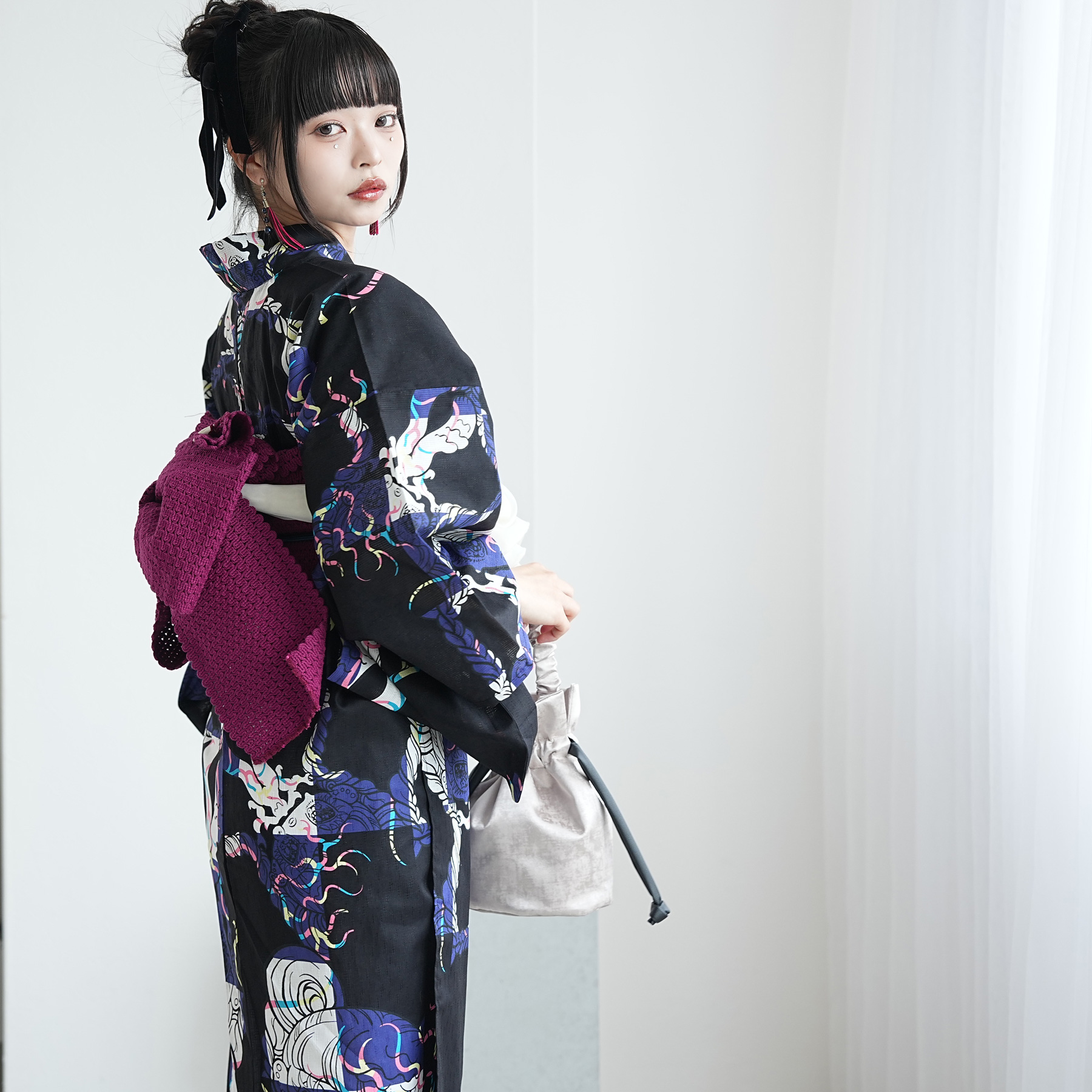 浴衣 レディース セットニコアンティーク×せきやゆりえ コラボ 浴衣3点
