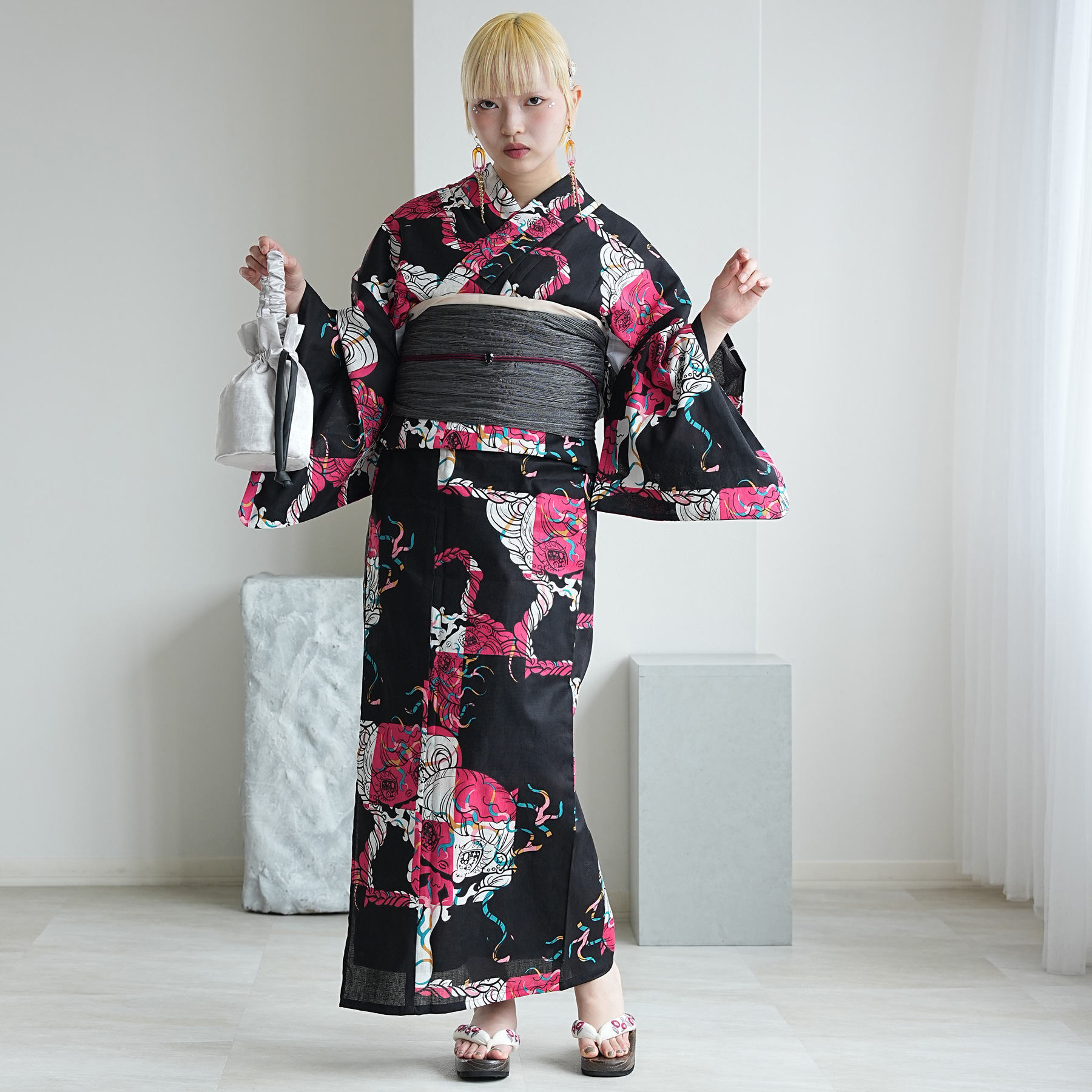 浴衣 レディース セット 3L ニコアンティーク×せきやゆりえ コラボ