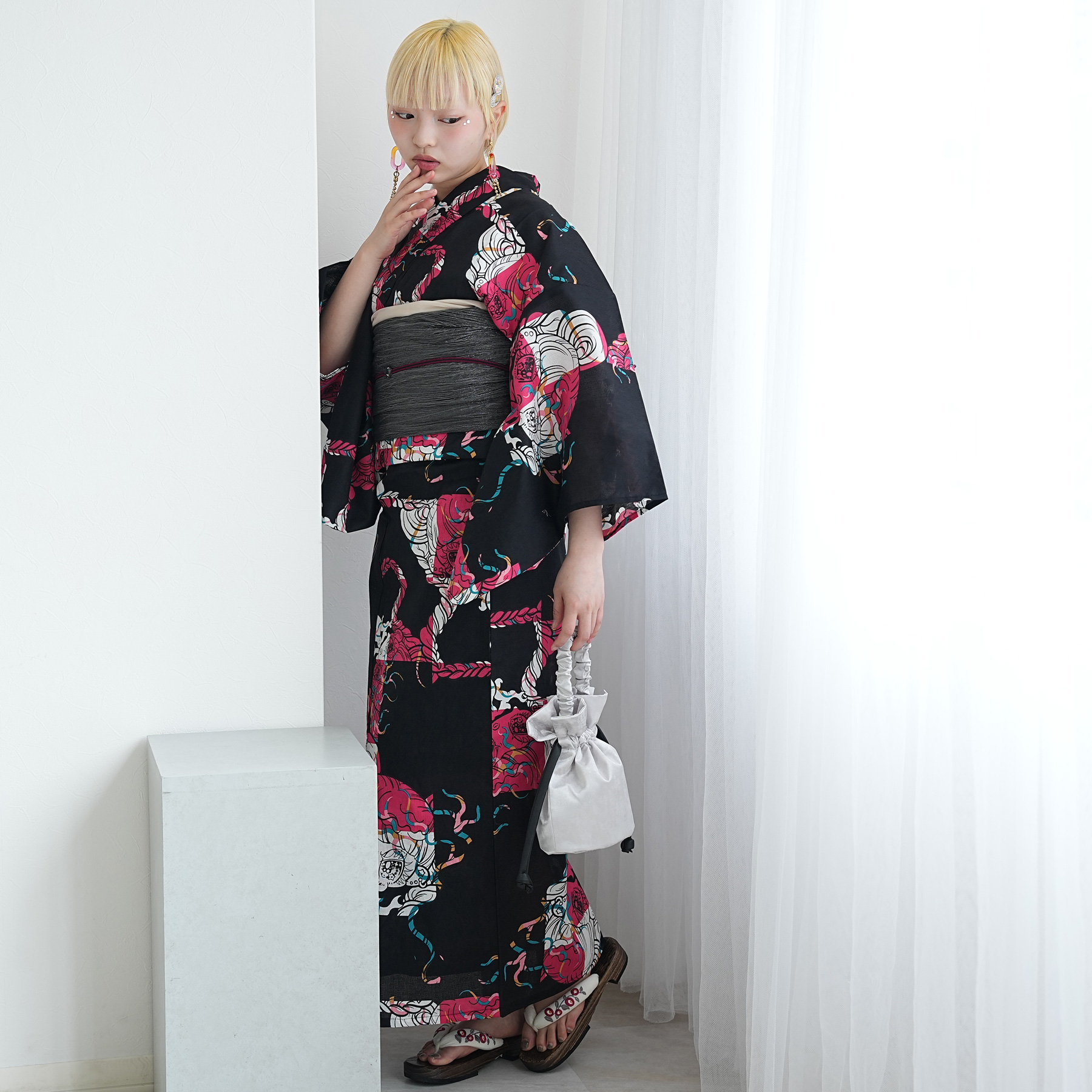 浴衣 レディース セット 3L ニコアンティーク×せきやゆりえ コラボ