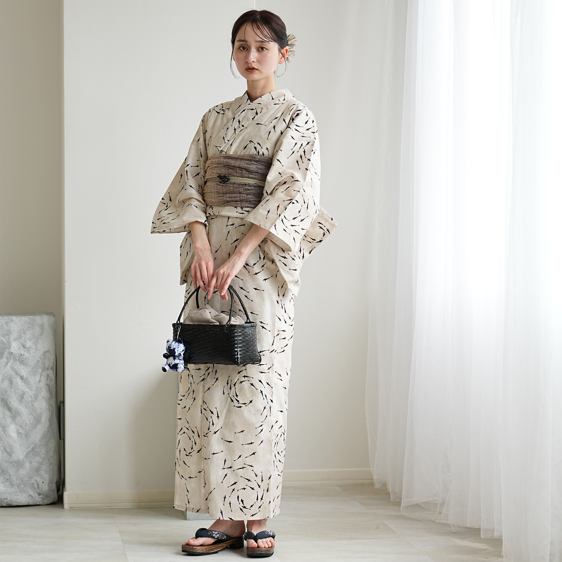 utatane 浴衣 レディース セット 浴衣 3点セット 高級変わり織 水鏡