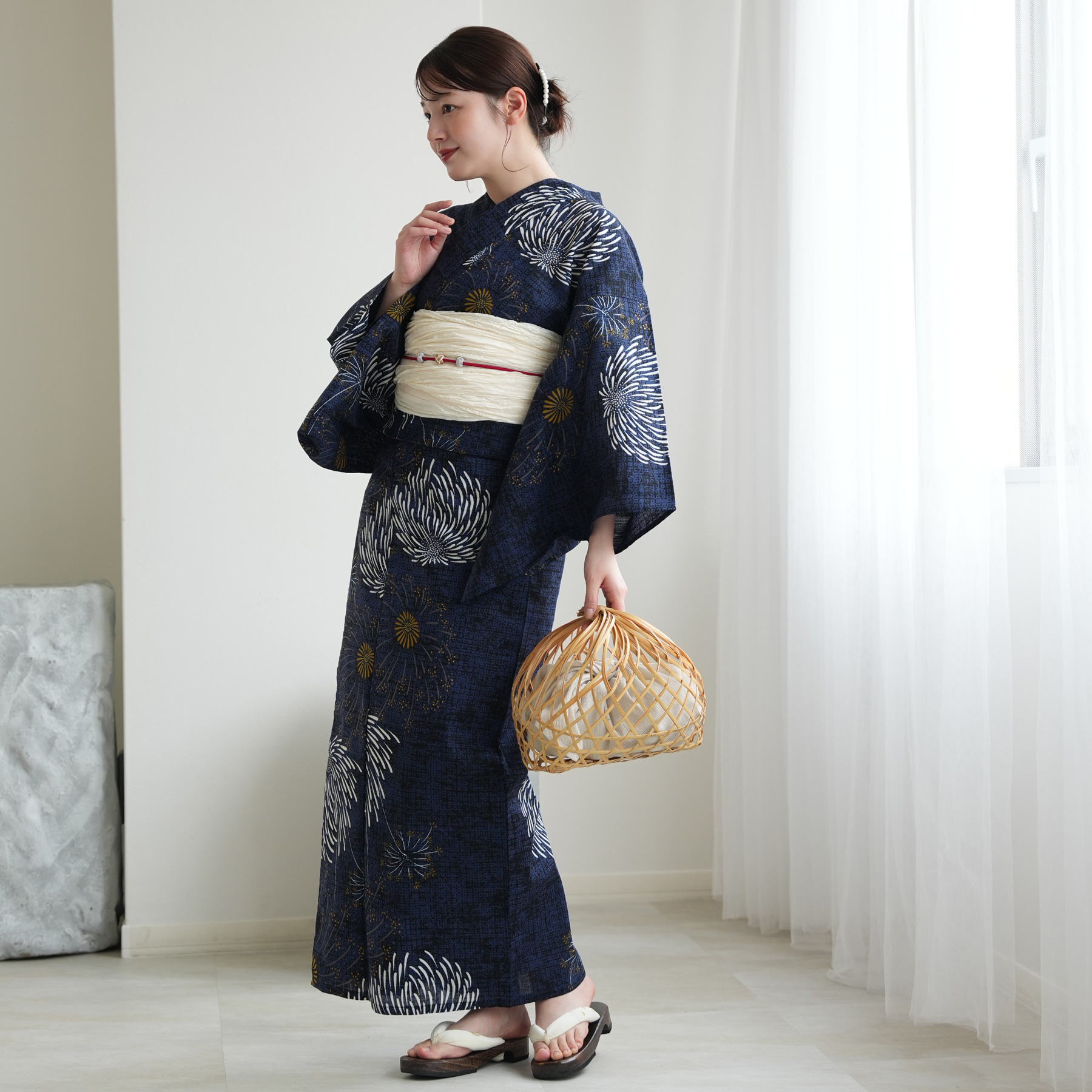 utatane 浴衣 レディース セット 3L utatane 高級変わり織 浴衣3点