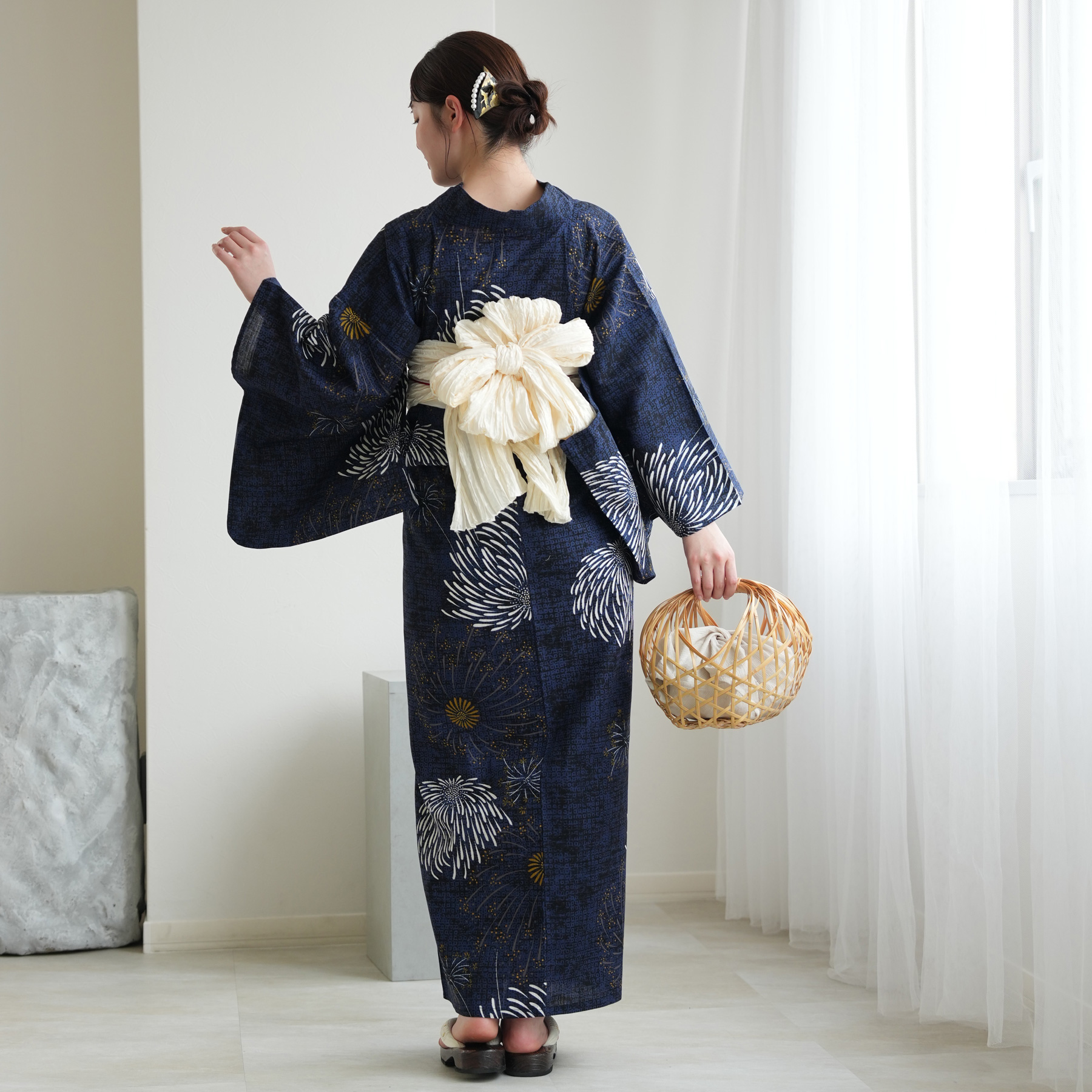 utatane 浴衣 レディース セット 3L utatane 高級変わり織 浴衣3点