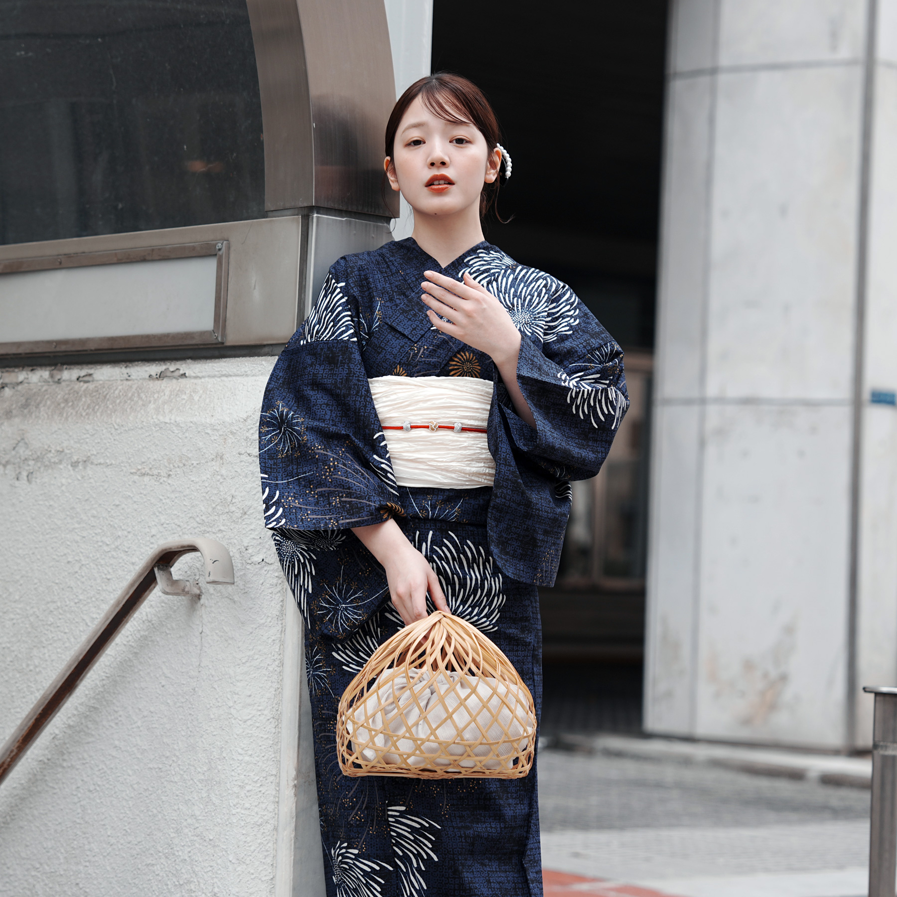 utatane 浴衣 レディース セット 3L utatane 高級変わり織 浴衣3点