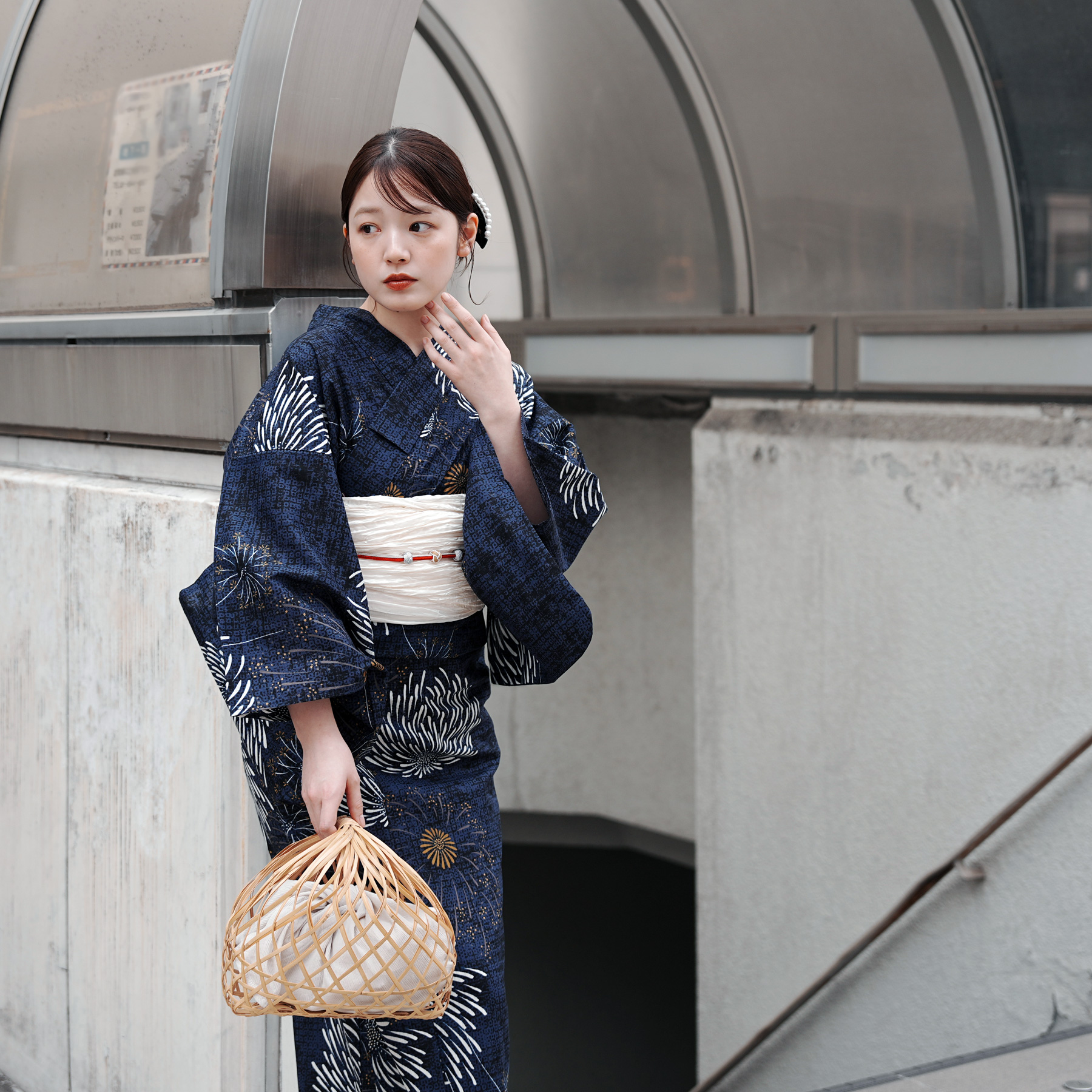 utatane 浴衣 レディース セット 3L utatane 高級変わり織 浴衣3点