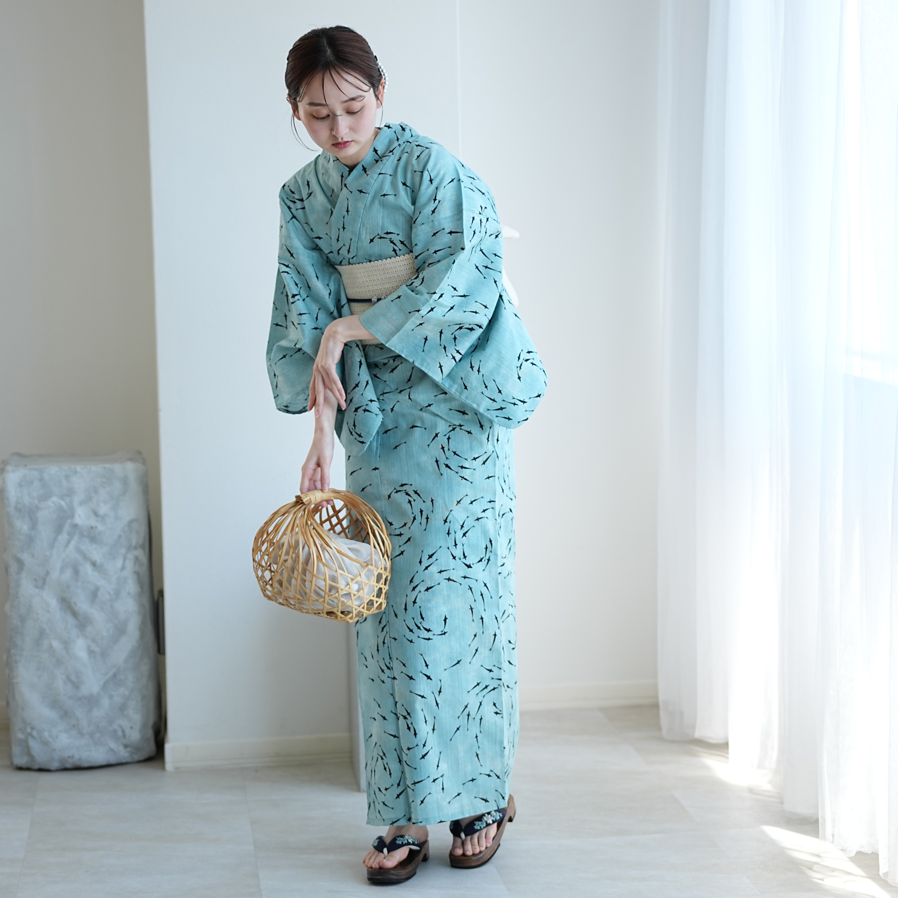 utatane 浴衣 レディース セット 浴衣 3点セット 高級変わり織 水鏡