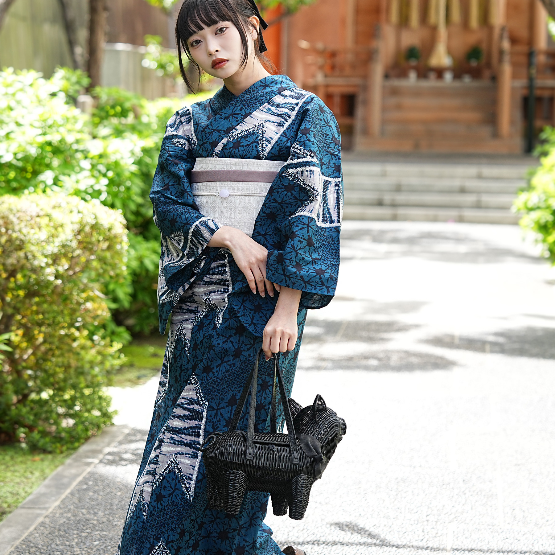 浴衣 レディース セット ニコアンティーク 3点セット 高級変わり織 片