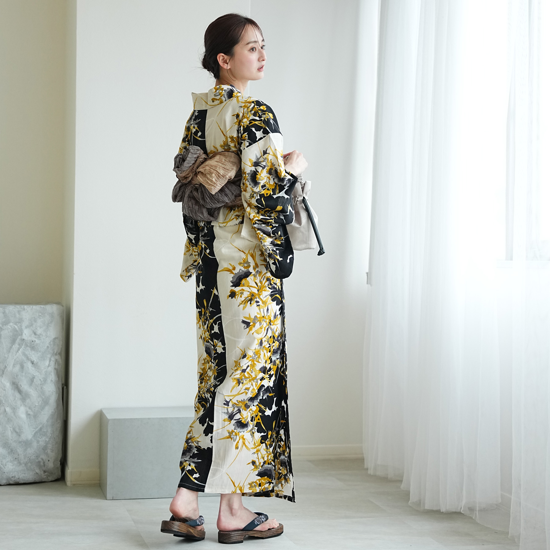 浴衣 レディース セット ニコアンティーク 3点セット 高級変わり織