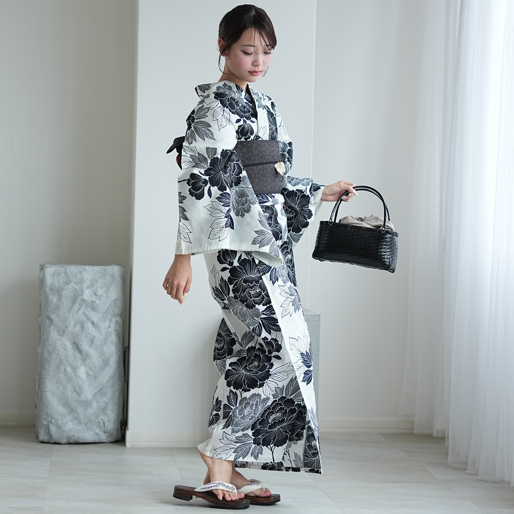浴衣 レディース セット 綿麻 高級変わり織 ...の詳細画像2