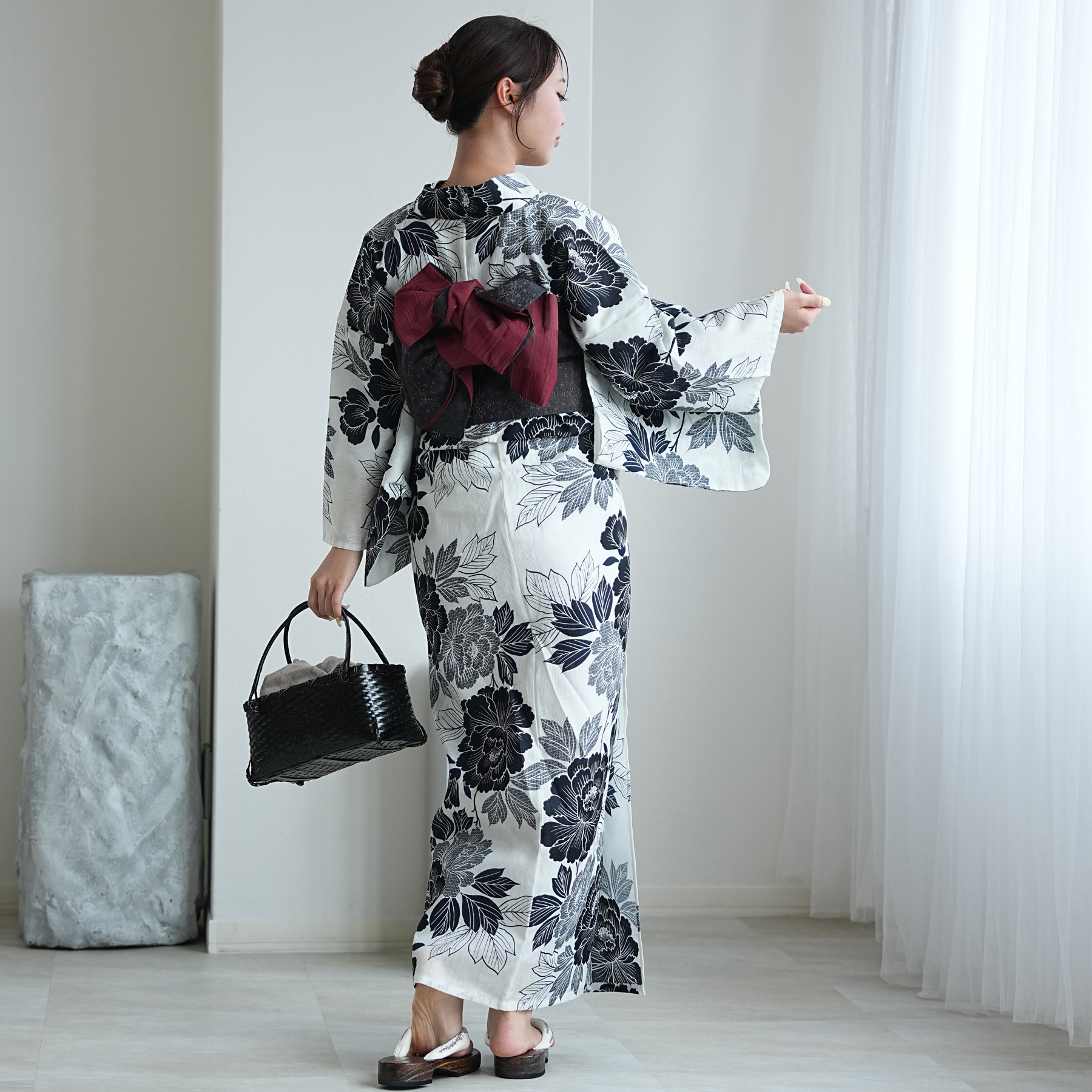 浴衣 レディース セット 綿麻 高級変わり織 ...の詳細画像3