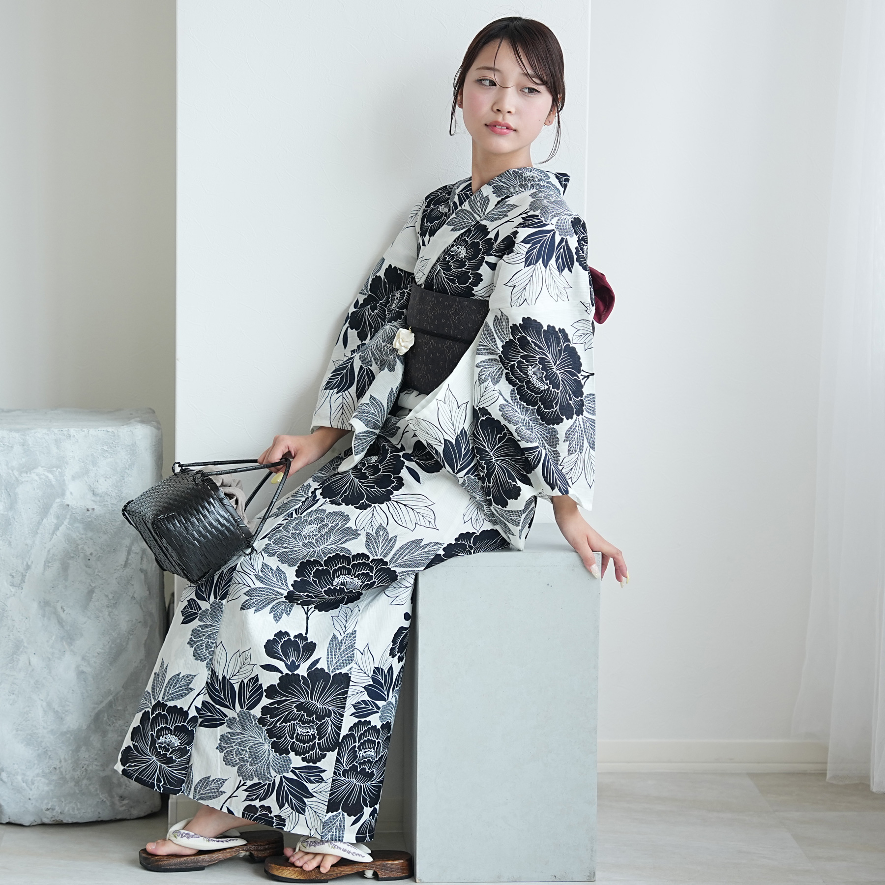 浴衣 ゆかた レディース 女性 おしゃれ レトロ アンティーク 大人 上品 高級 麻 リネン 綿麻