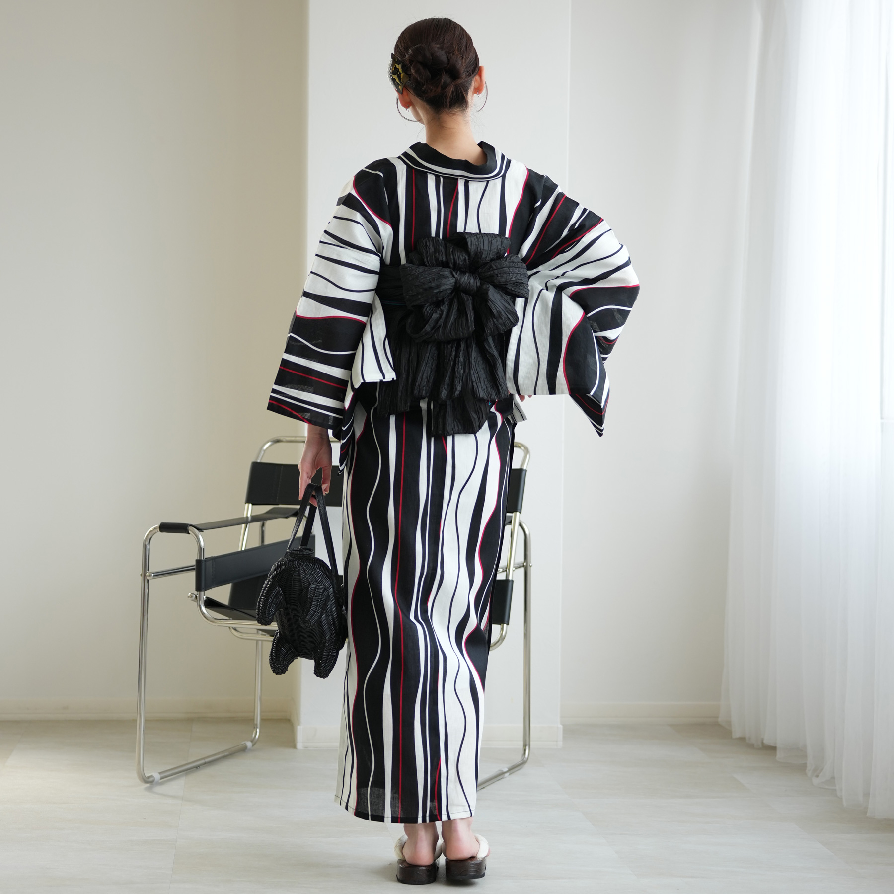 utatane 浴衣 レディース セット 綿麻 高級変わり織 浴衣3点セット 片