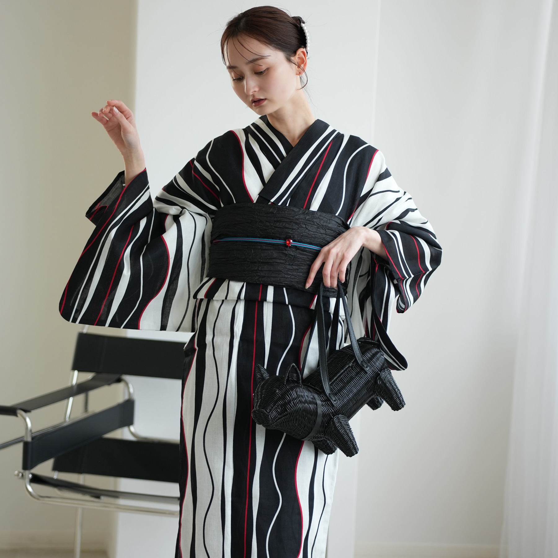 utatane 浴衣 レディース セット 綿麻 高級変わり織 浴衣3点セット 片